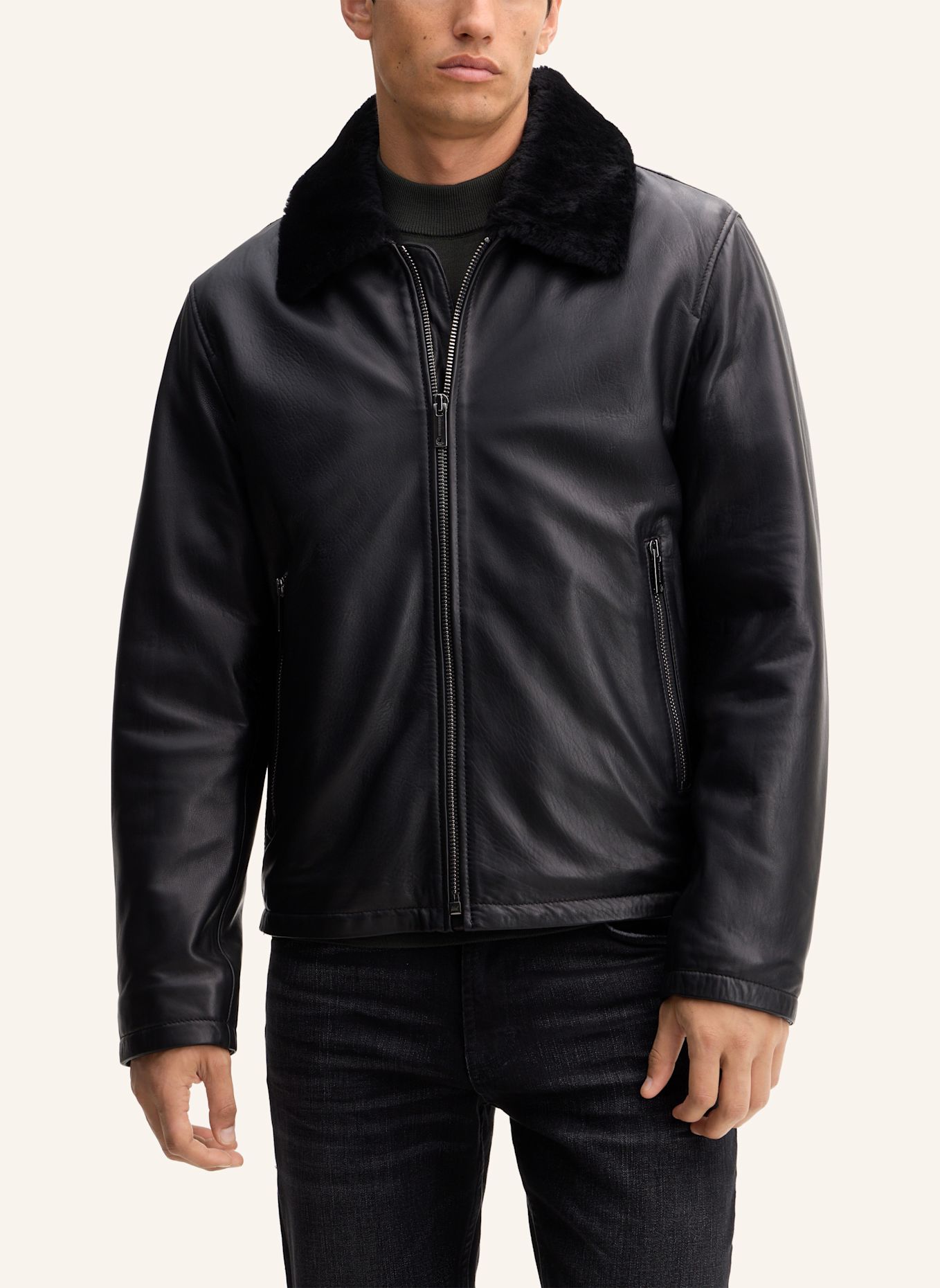 STRELLSON Lederjacke: SCHWARZ