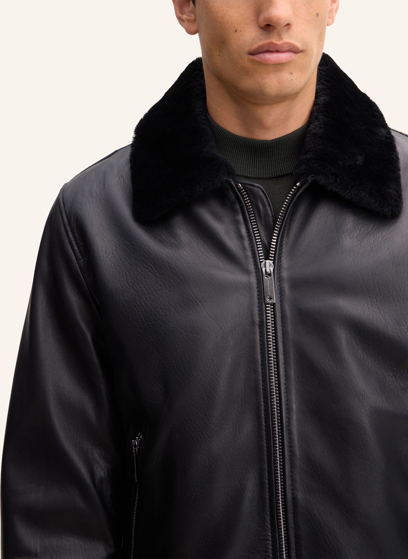 STRELLSON Lederjacke: SCHWARZ