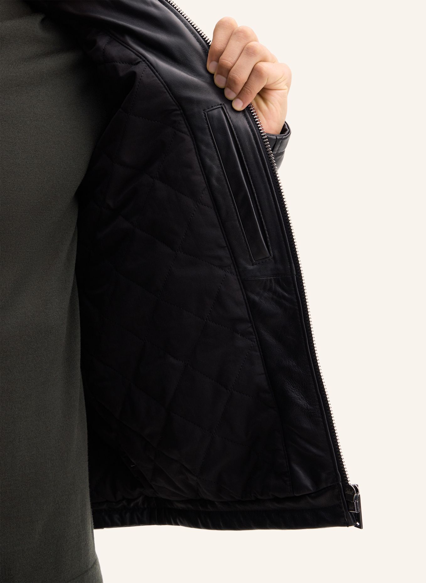 STRELLSON Lederjacke: SCHWARZ