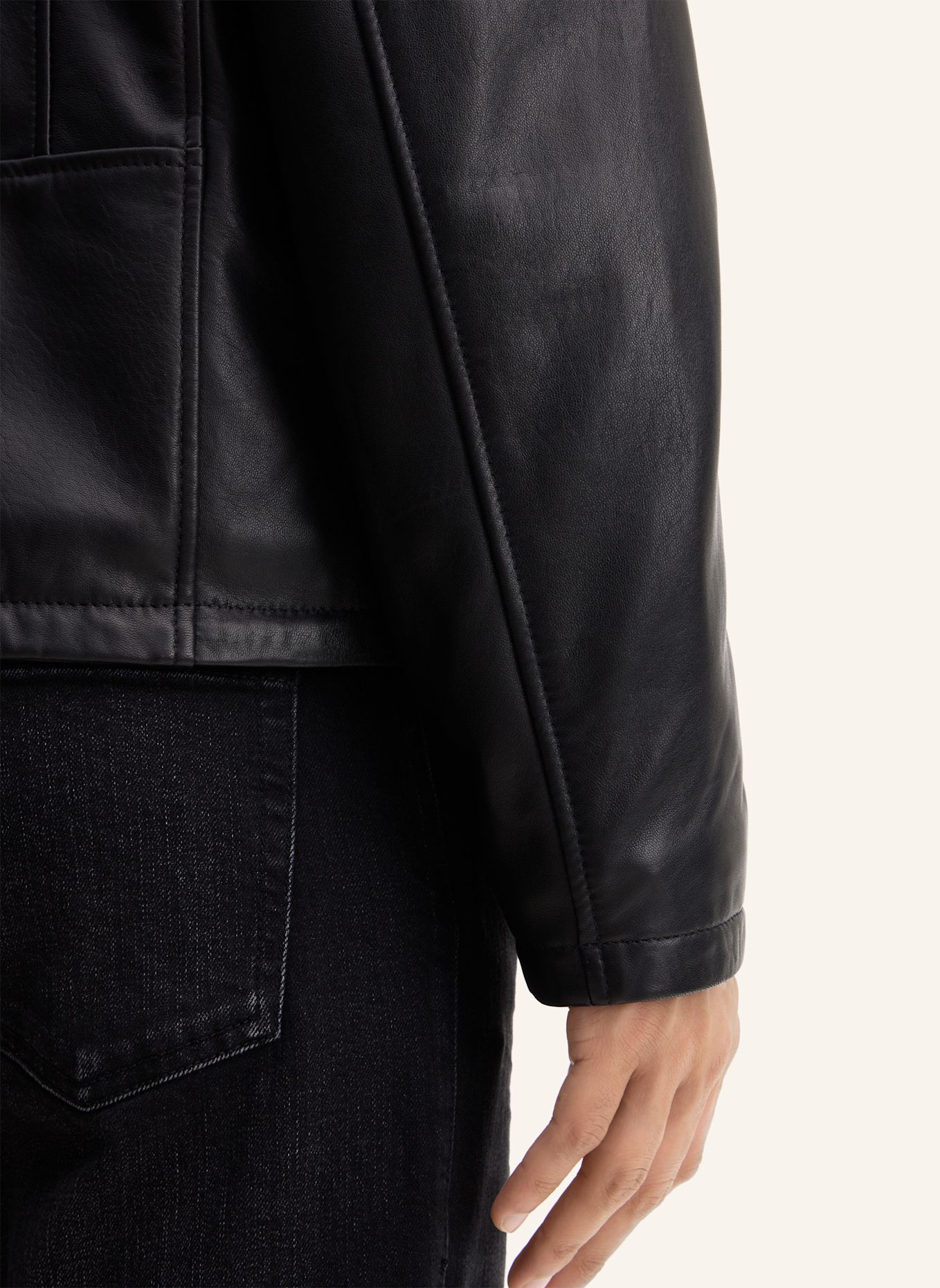 STRELLSON Lederjacke: SCHWARZ