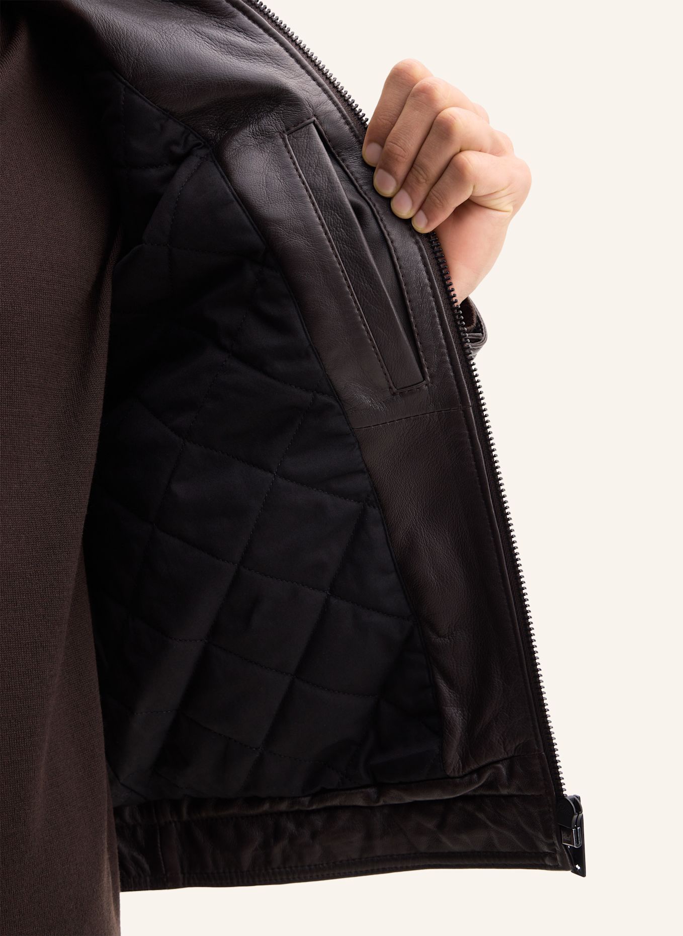 STRELLSON Lederjacke: BRAUN