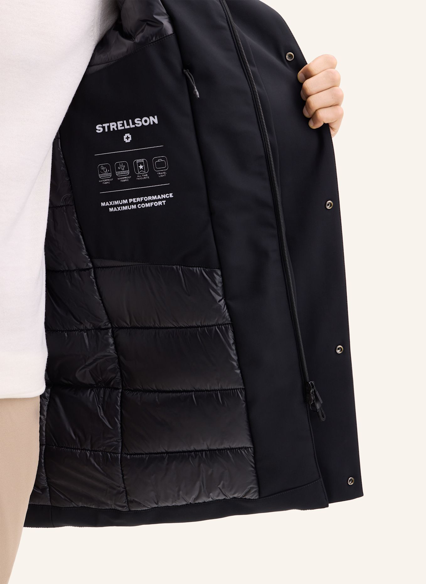 STRELLSON Parka FLEX: SCHWARZ