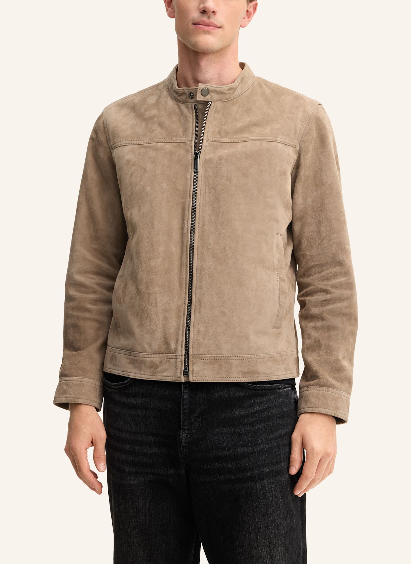 STRELLSON Velourslederjacke: BEIGE