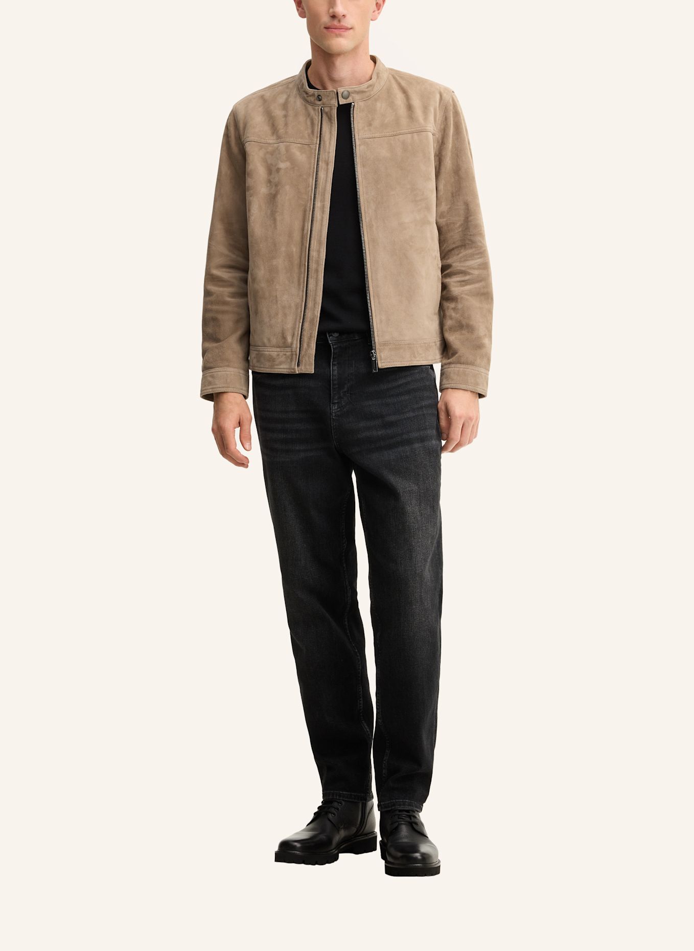 STRELLSON Velourslederjacke: BEIGE