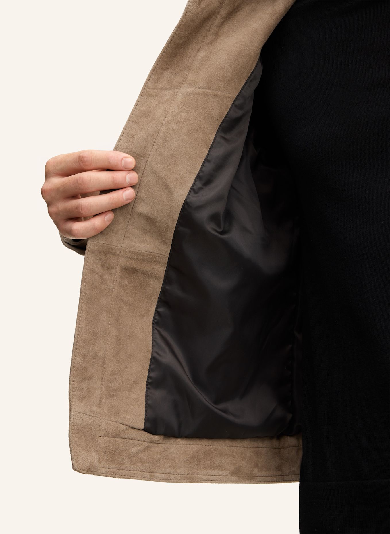 STRELLSON Velourslederjacke: BEIGE
