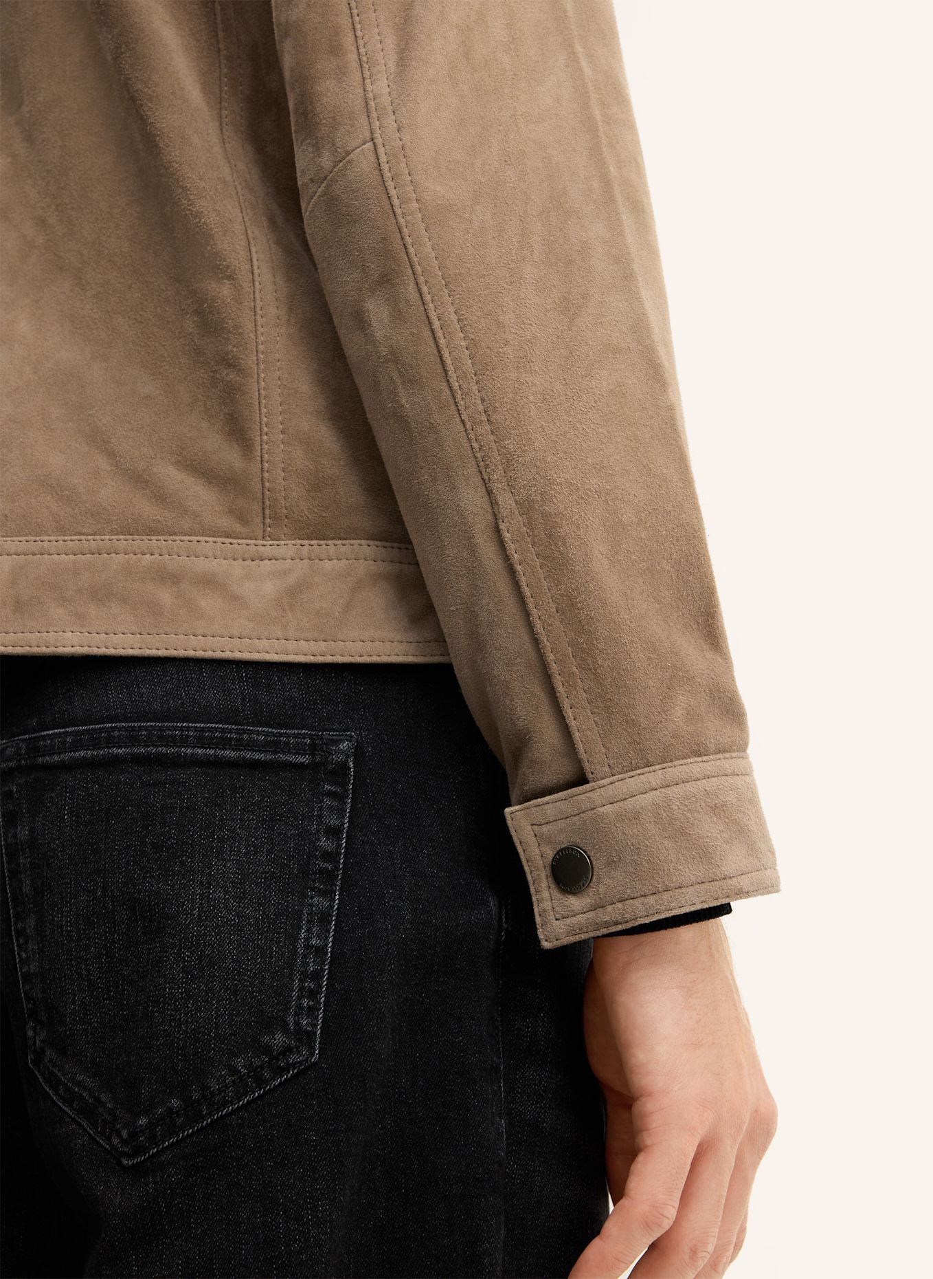 STRELLSON Velourslederjacke: BEIGE
