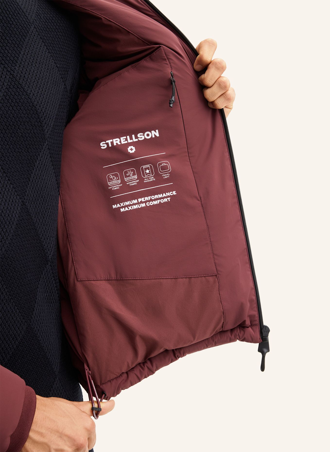 STRELLSON Steppjacke: DUNKELROT