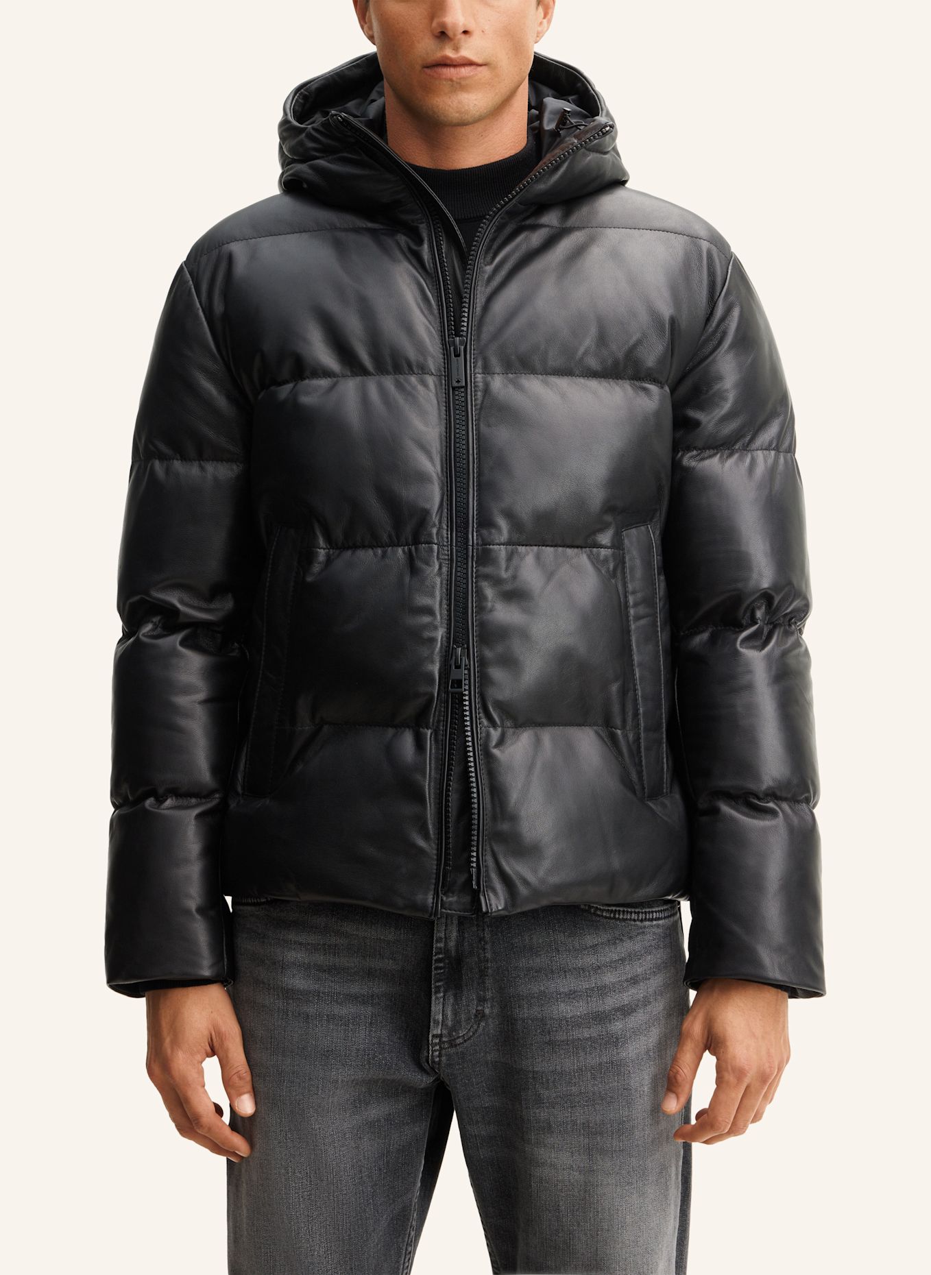 STRELLSON Lederjacke: SCHWARZ