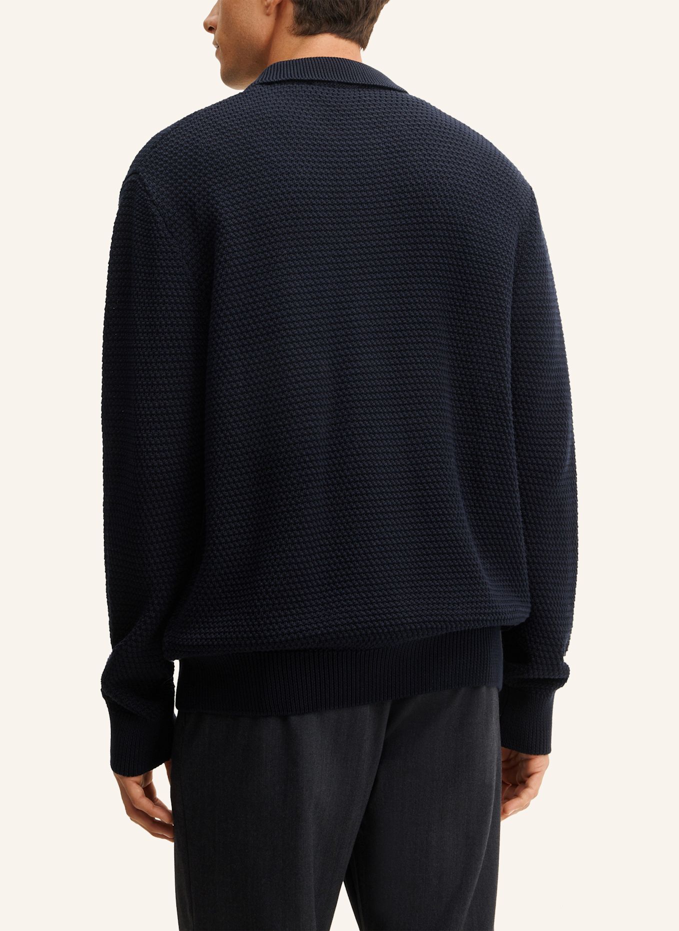 STRELLSON Strick-Poloshirt: DUNKELBLAU