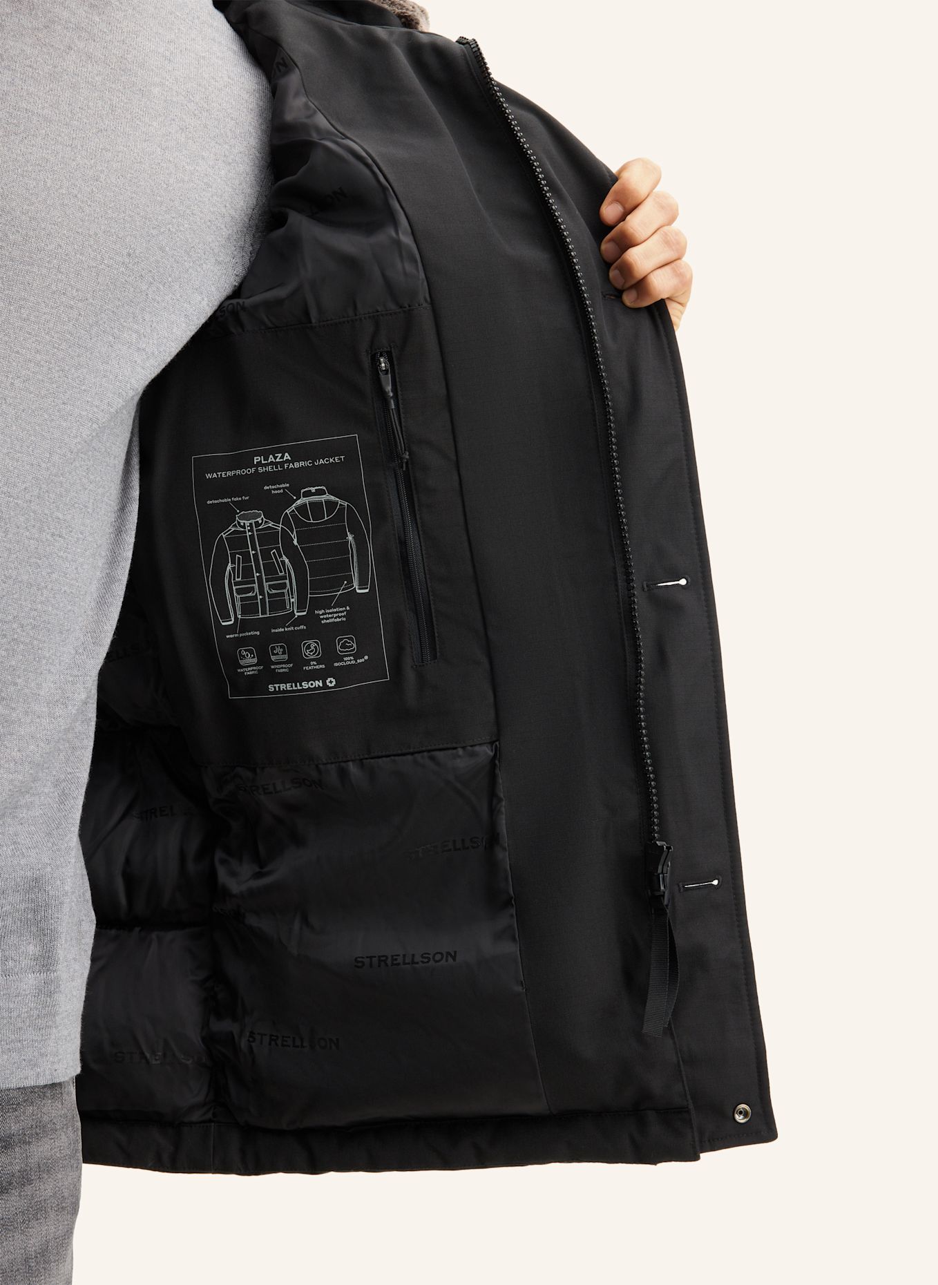 STRELLSON Steppjacke: SCHWARZ