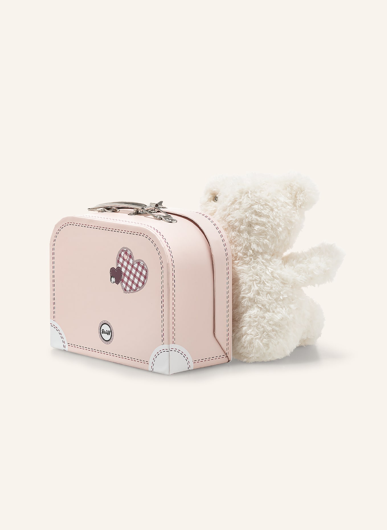 Steiff Kuscheltier Teddybär LOTTE 28 cm, weiss mit Koffer: WEISS