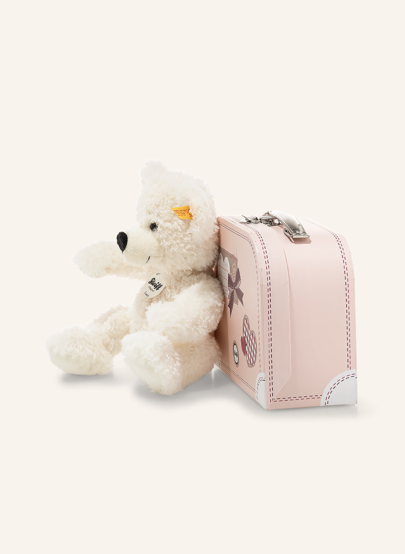Steiff Kuscheltier Teddybär LOTTE 28 cm, weiss mit Koffer: WEISS
