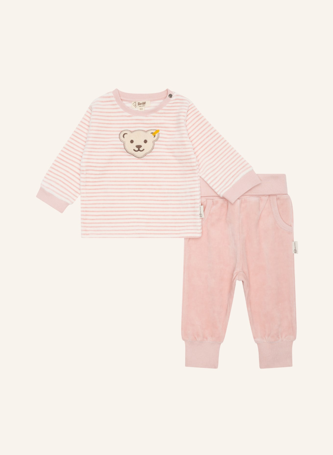 Steiff Set WELLNESS:  Hose und Sweatshirt: ROSA