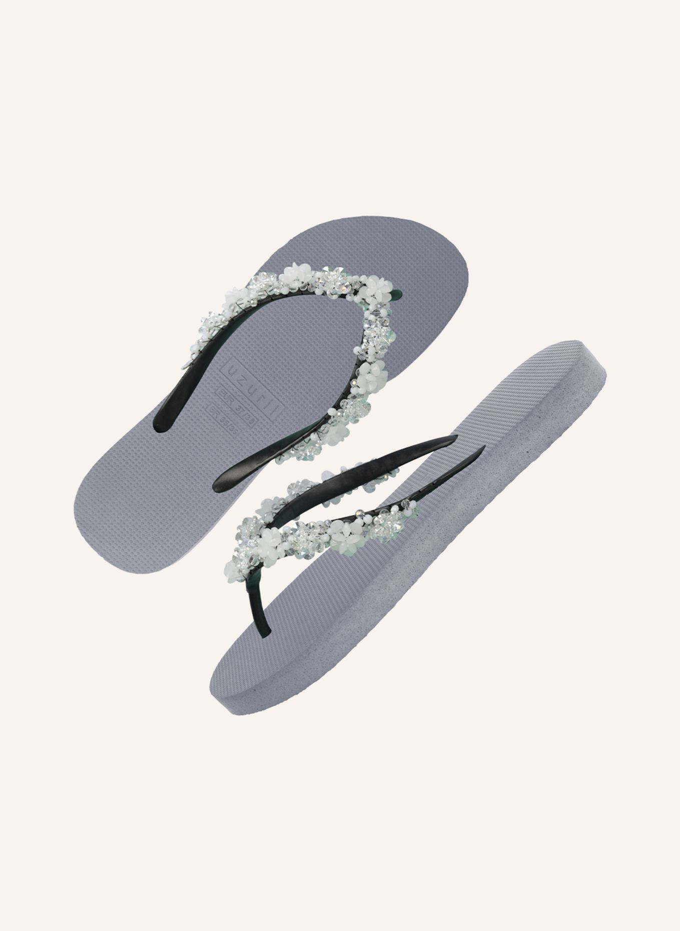 uzurii Zehentrenner PRECIOUS BLOOM WHITE: SILBER