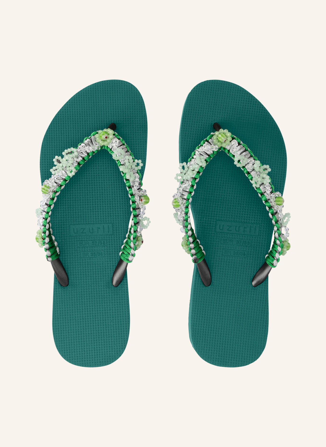 uzurii Zehentrenner MACRAME GREEN BLOSSOM: GRÜN