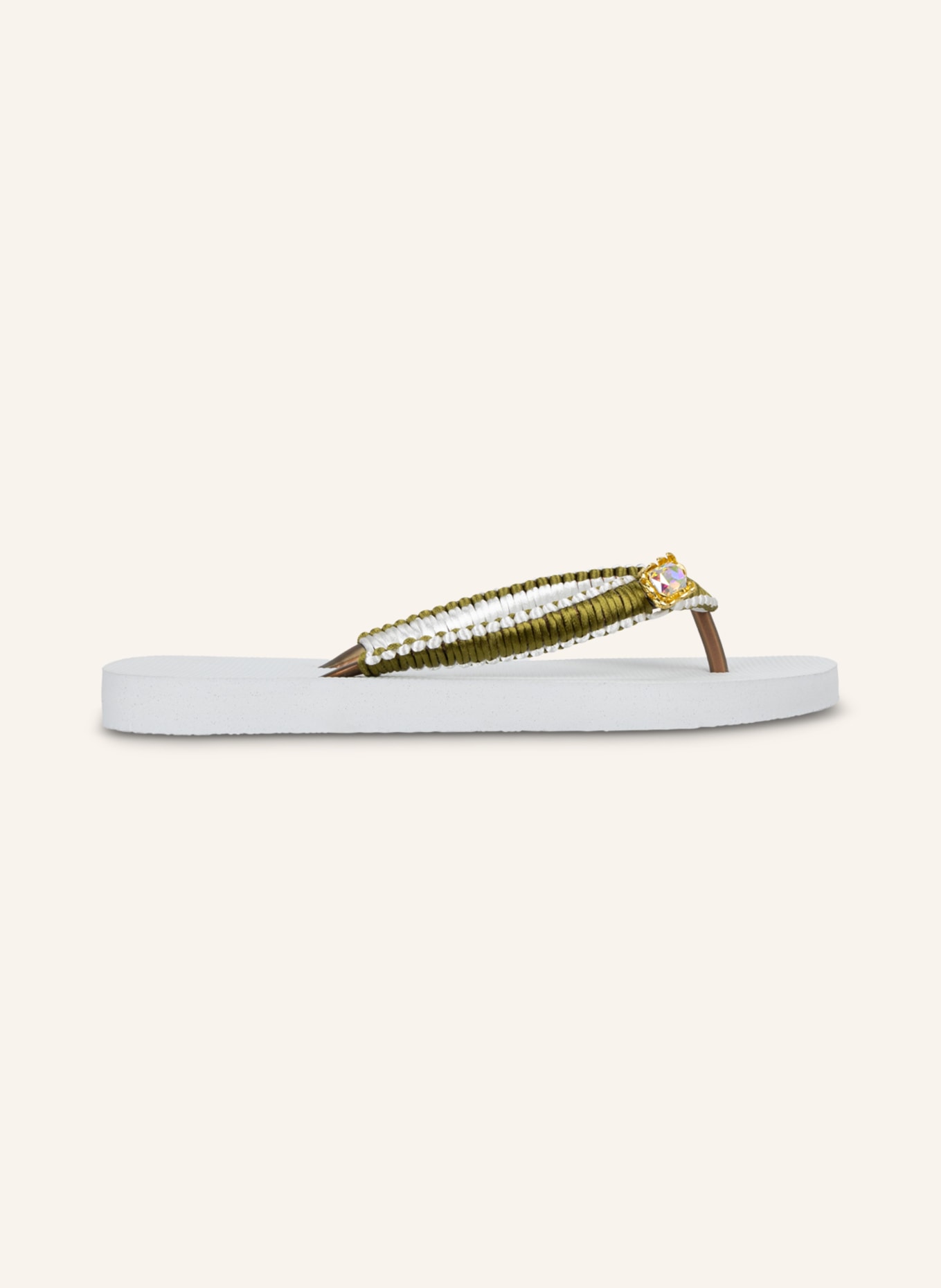 uzurii Zehentrenner GREEN MACRAME SWITCH: WEISS