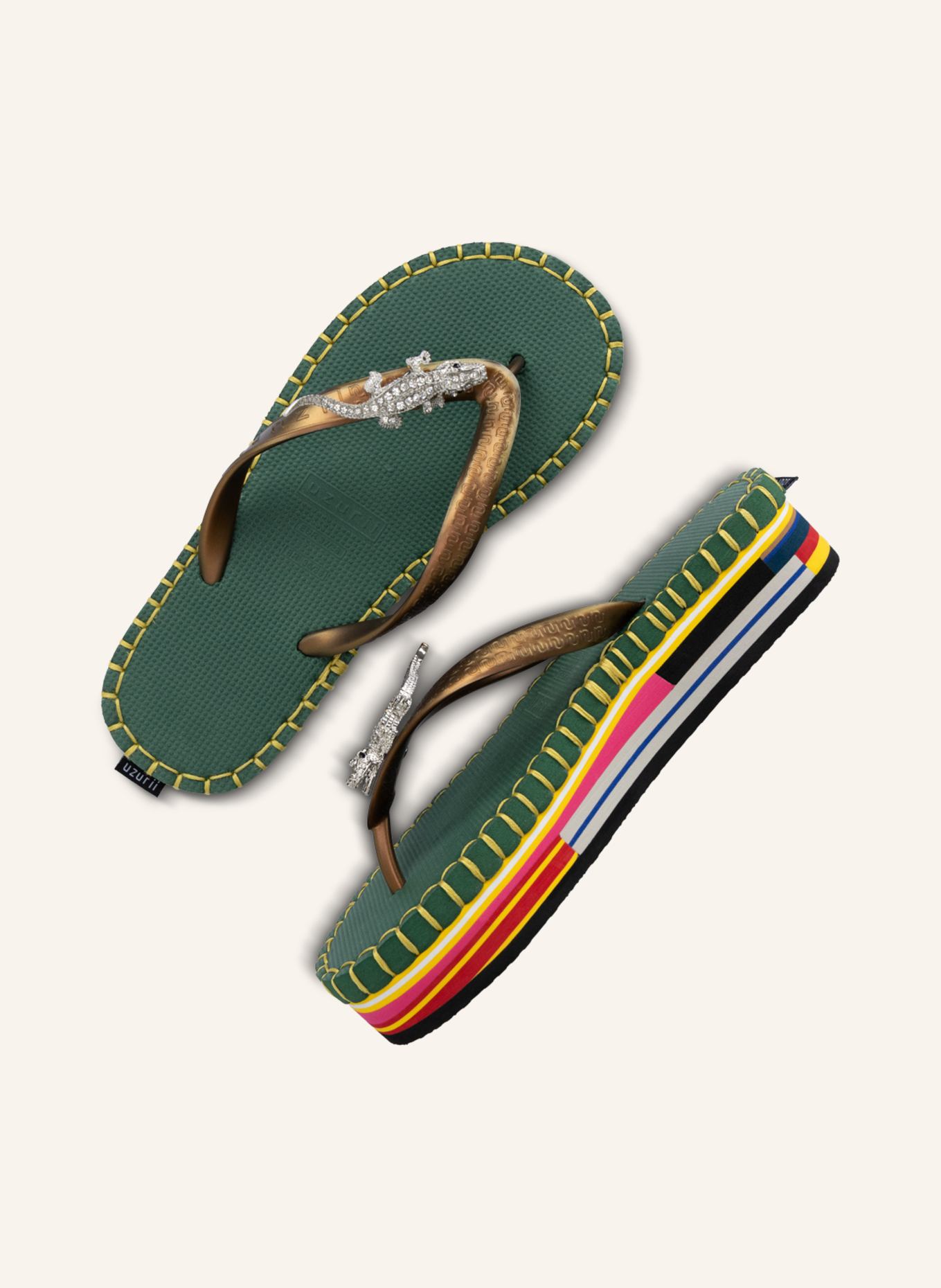 uzurii Flip Flop CROCODILE COLORFUL ARMY: DUNKELGRÜN