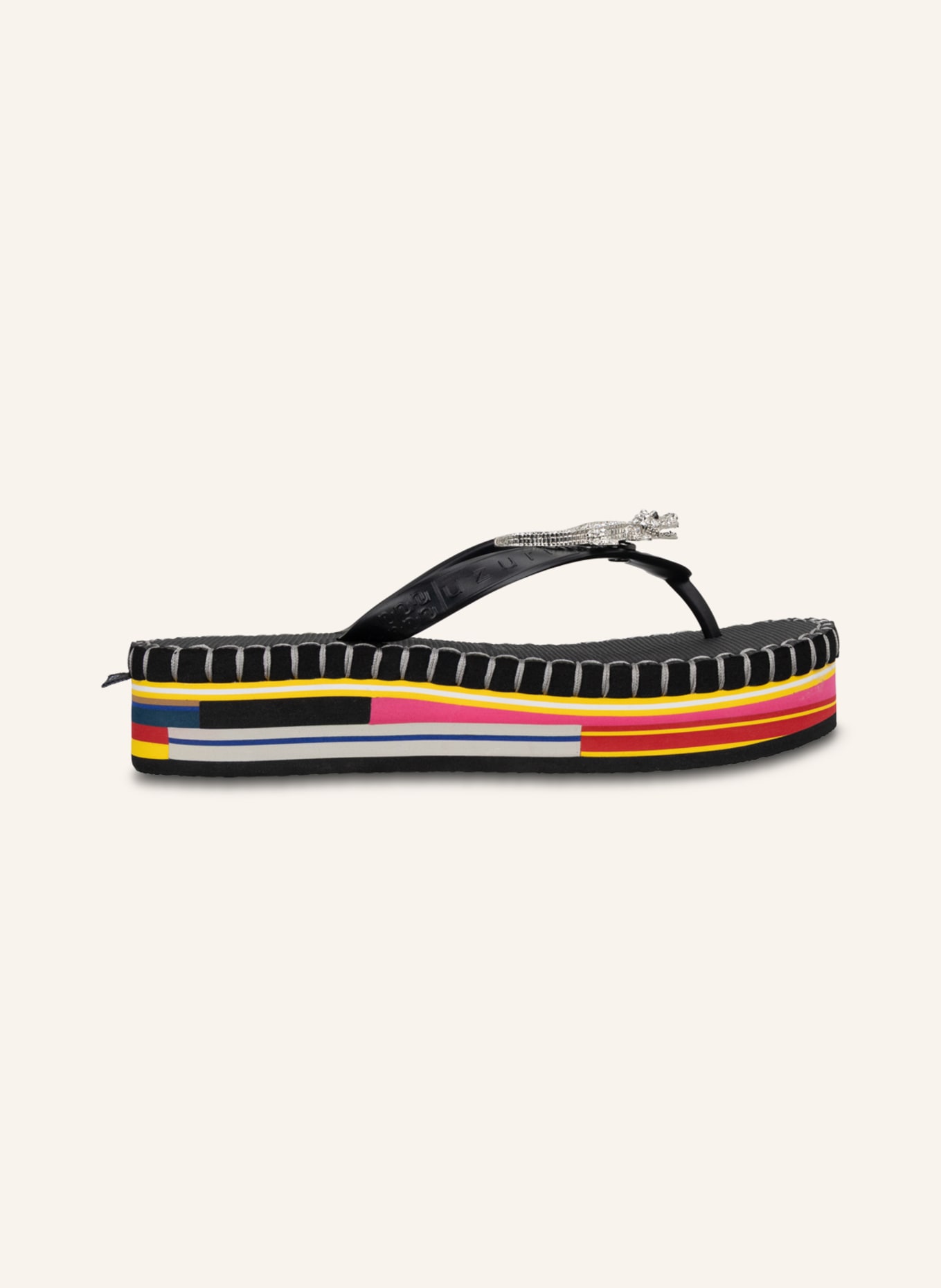 uzurii Flip Flop CROCODILE COLORFUL BLACK: SCHWARZ