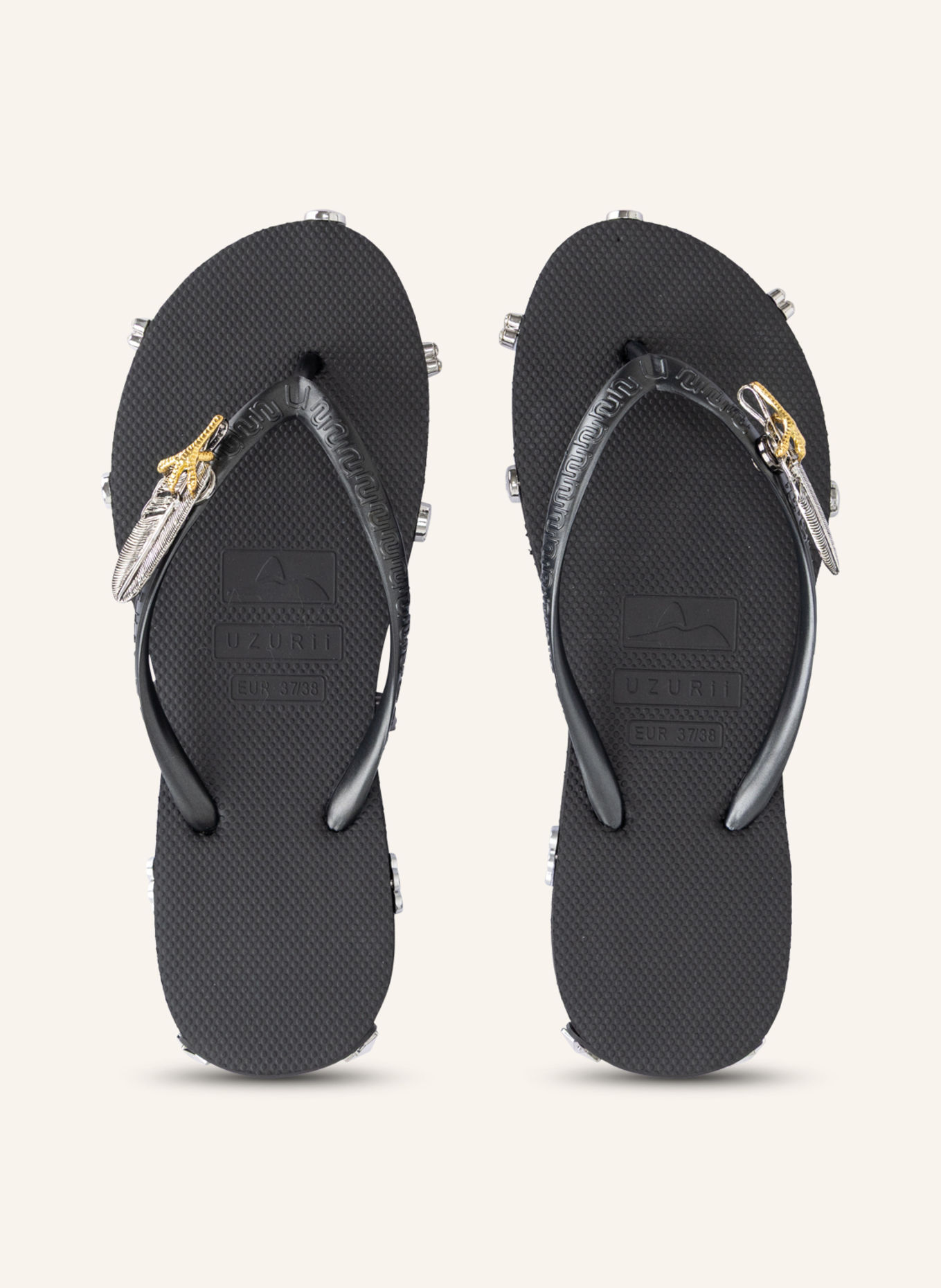 uzurii Flip Flop ROCK STAR: SCHWARZ