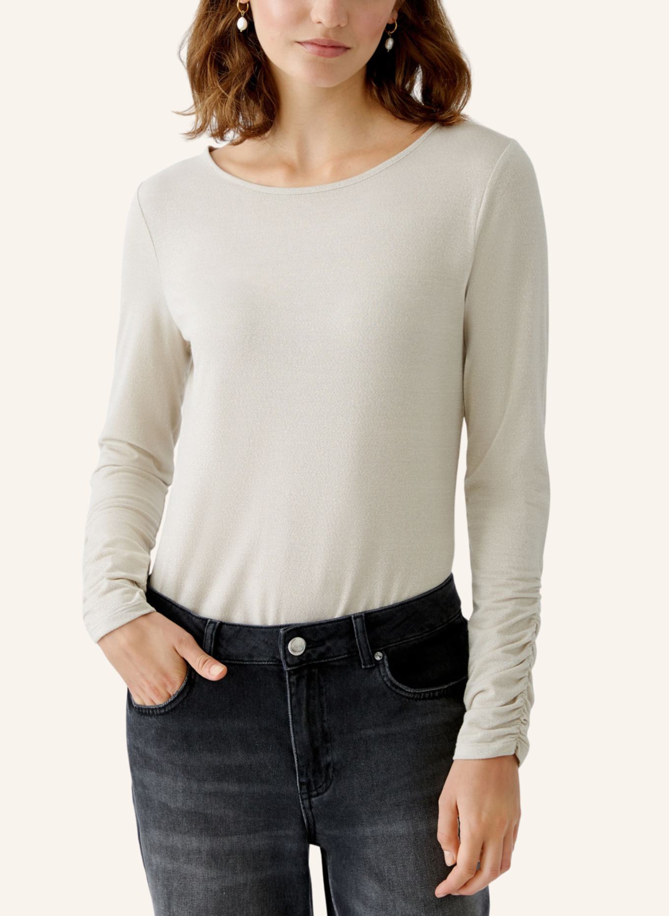 oui Longsleeve, Farbe: BEIGE (Bild 3)