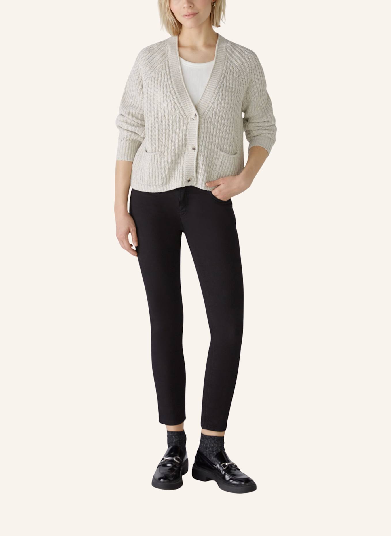 oui Skinny Jeans BAXTOR CROPPED: SCHWARZ