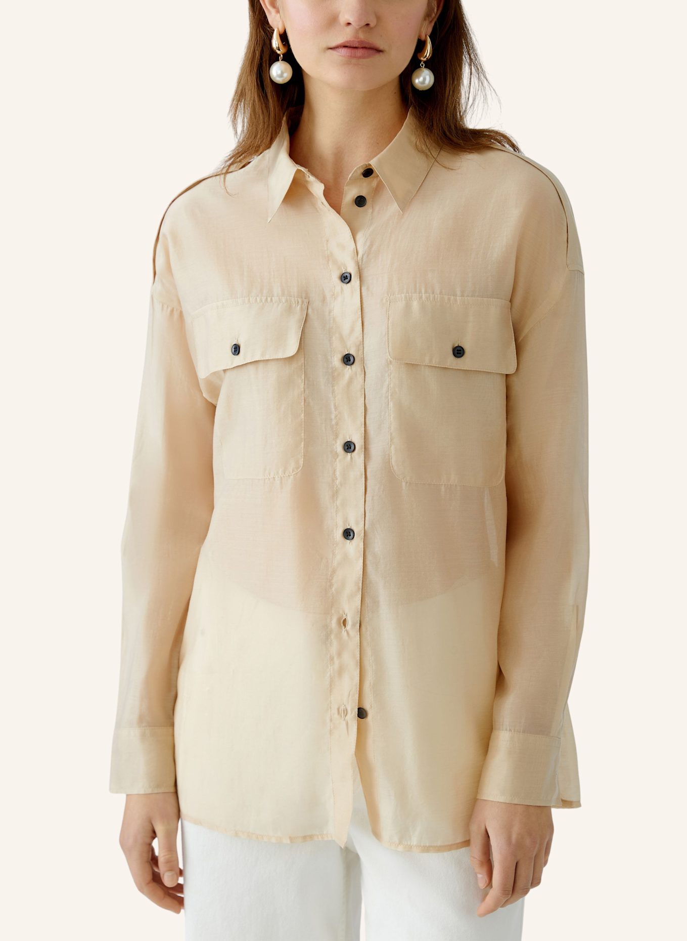 oui Bluse: BEIGE