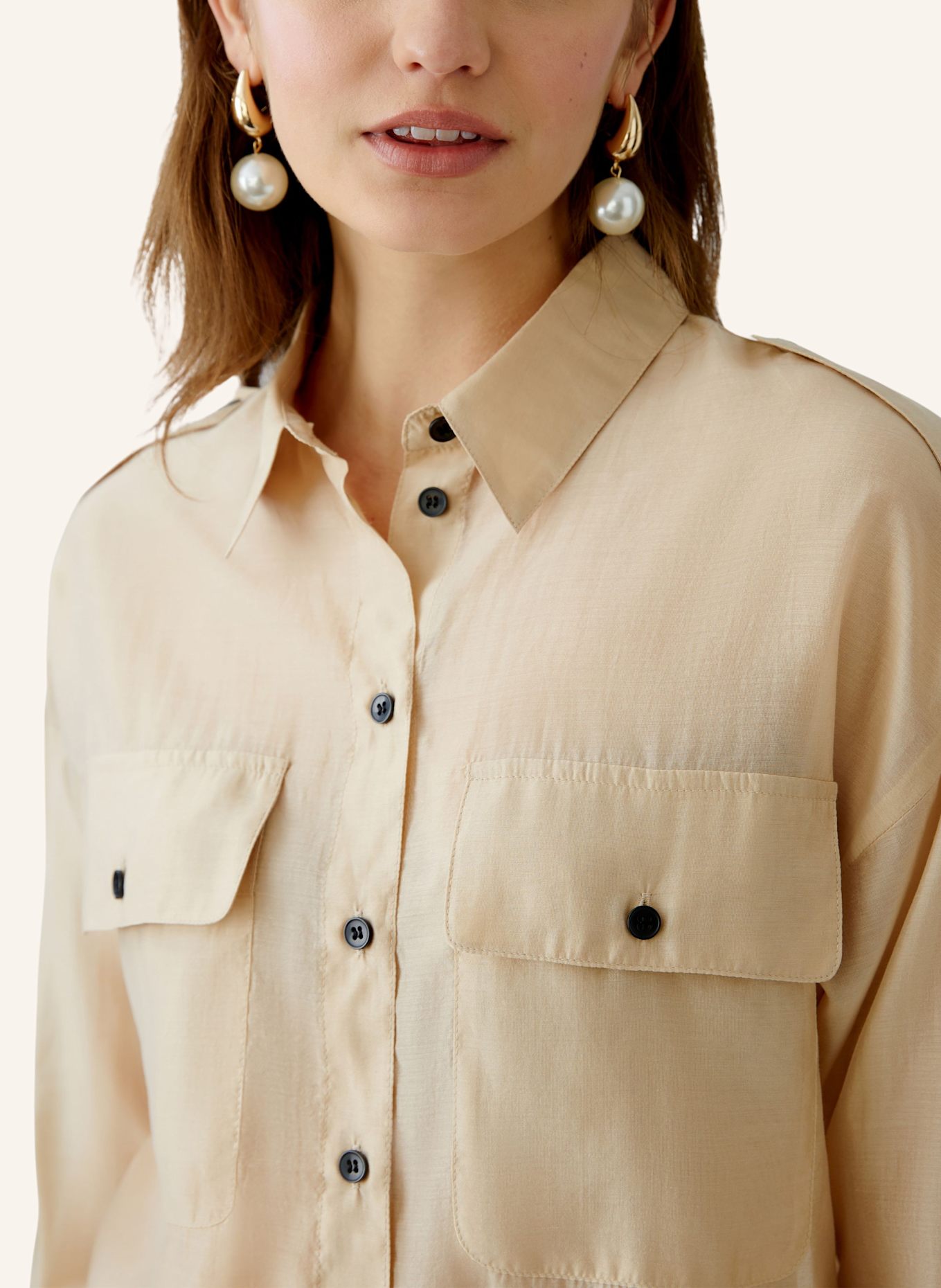 oui Bluse: BEIGE