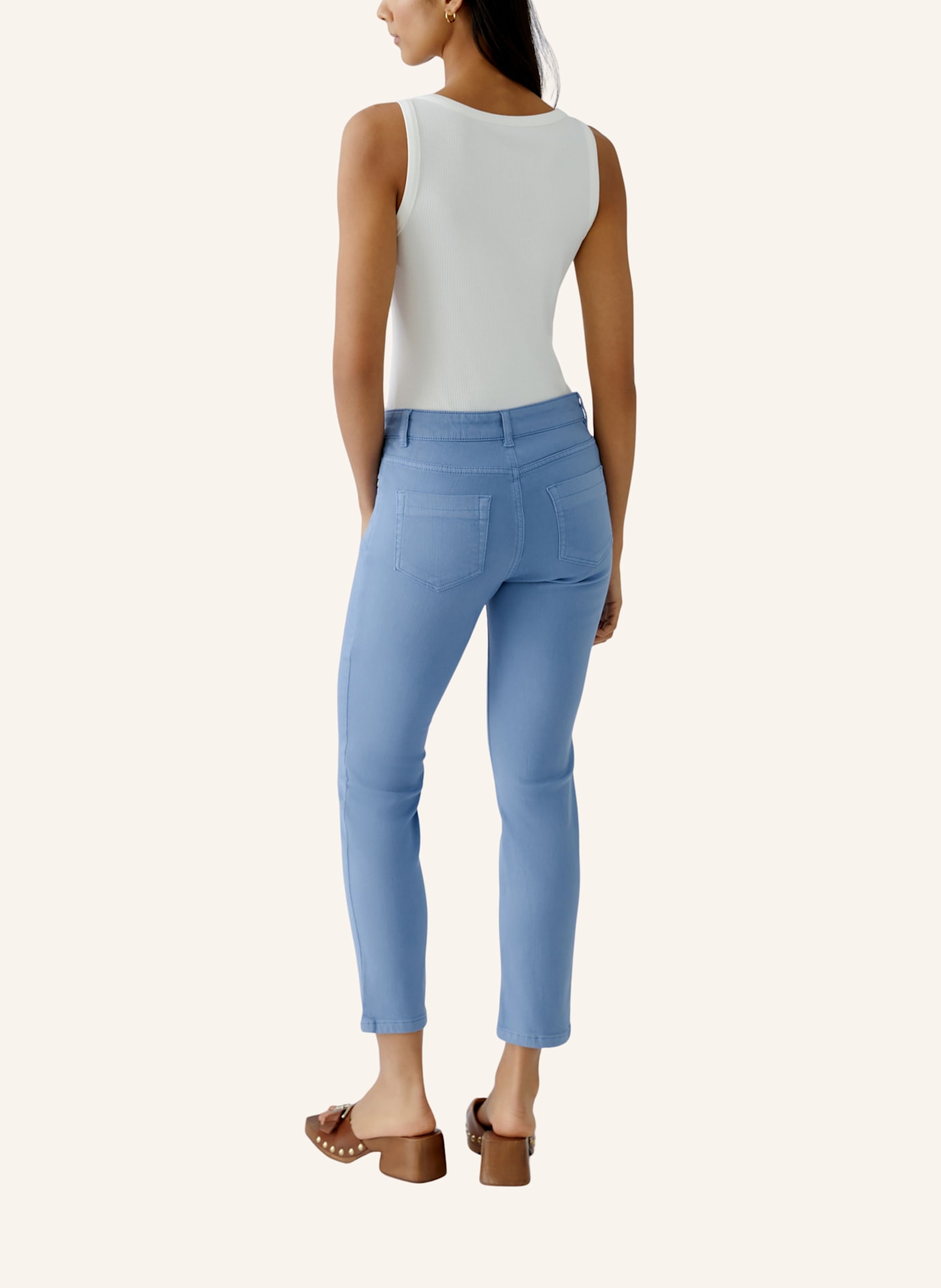 oui Skinny Jeans BAXTOR CROPPED: BLAU