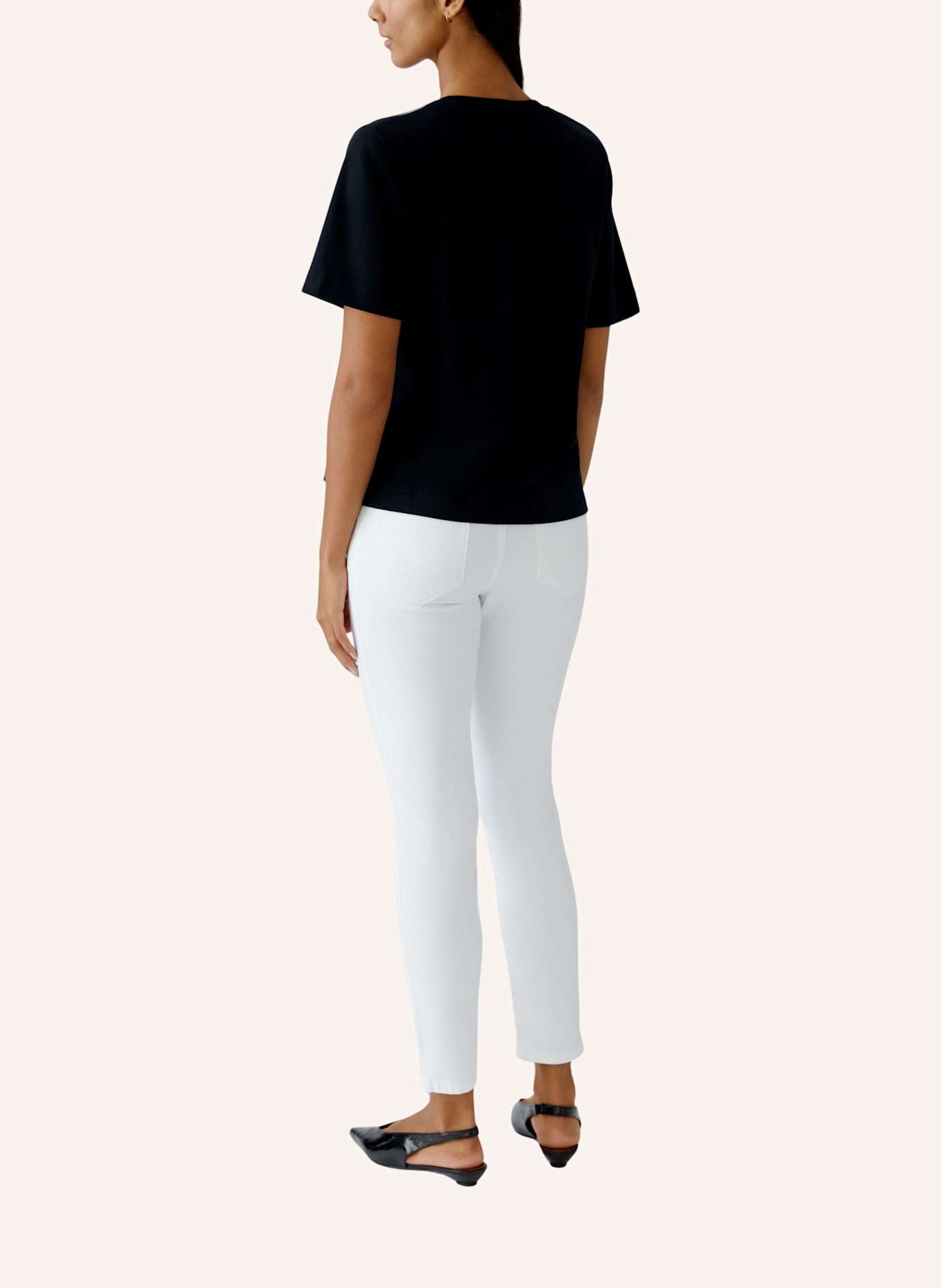 oui Skinny Jeans BAXTOR CROPPED: WEISS