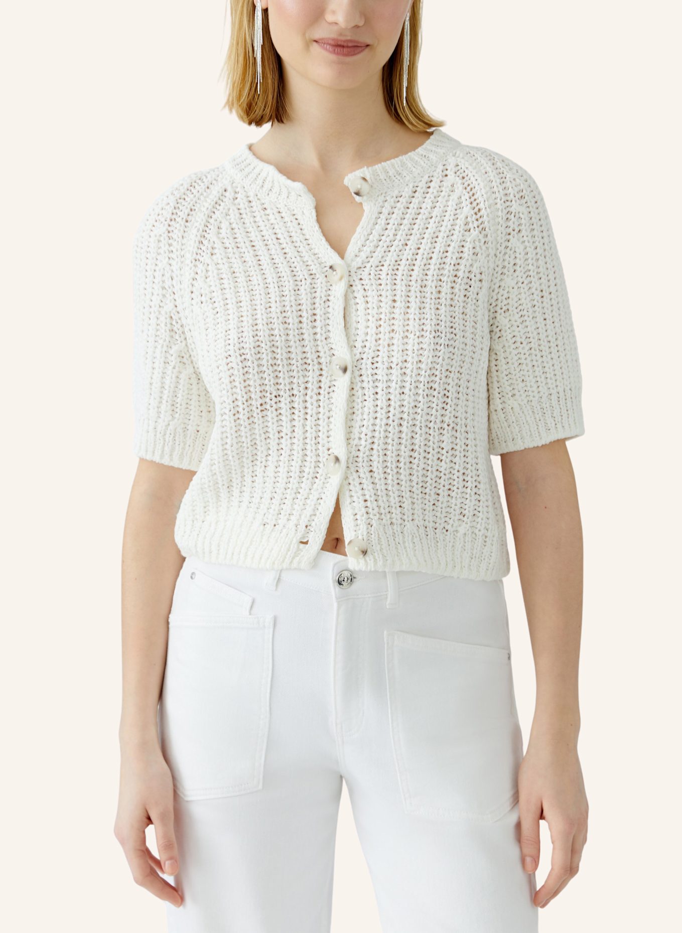 oui Strickjacke: WEISS