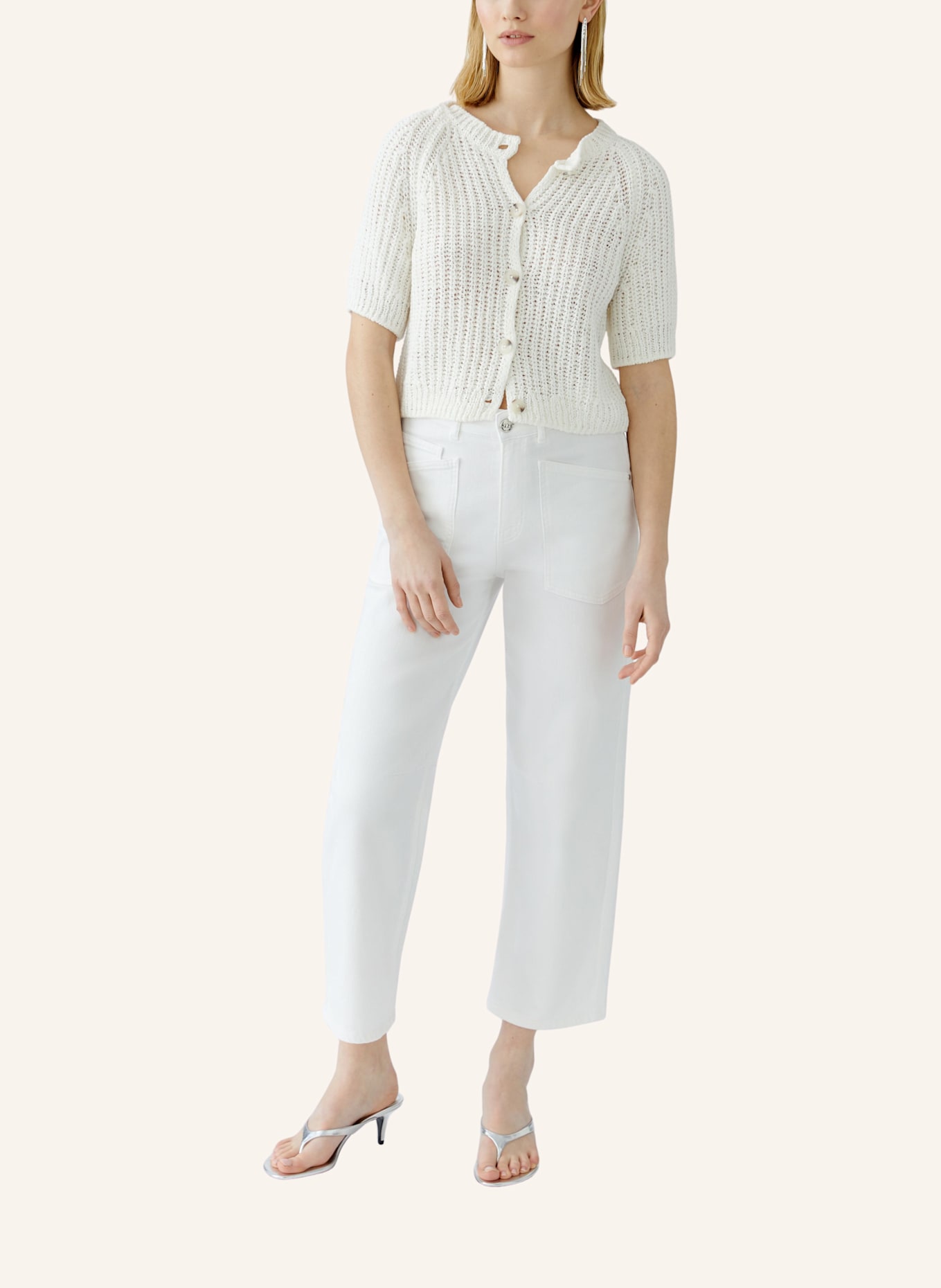 oui Strickjacke: WEISS