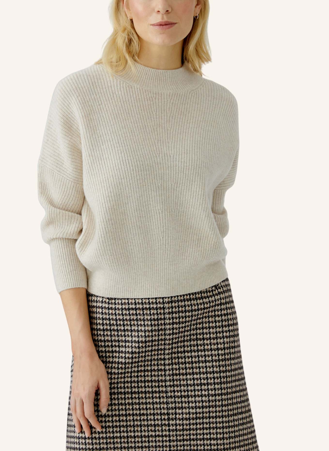 oui Pullover mit 3/4-Arm: BEIGE