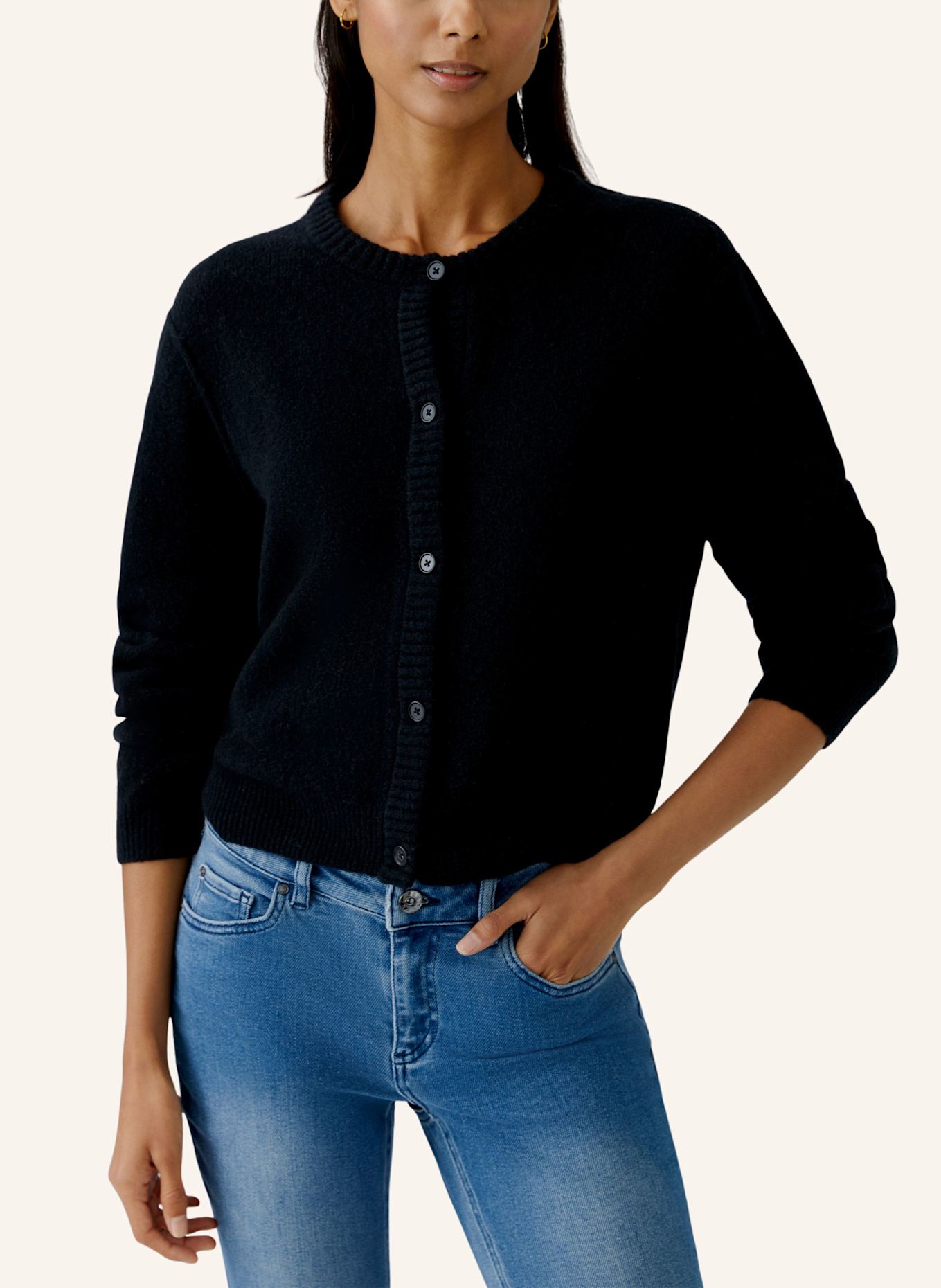 oui Strickjacke ILAYA: SCHWARZ