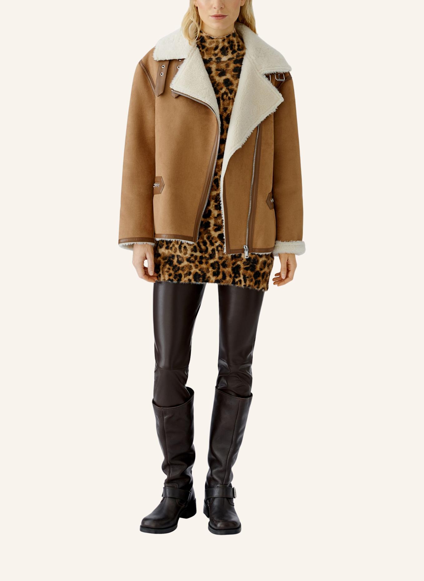 oui Leggings in Lederoptik: BRAUN