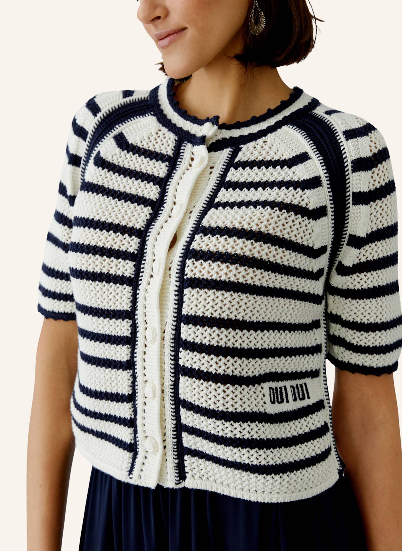 oui Strickjacke: WEISS/ BLAU