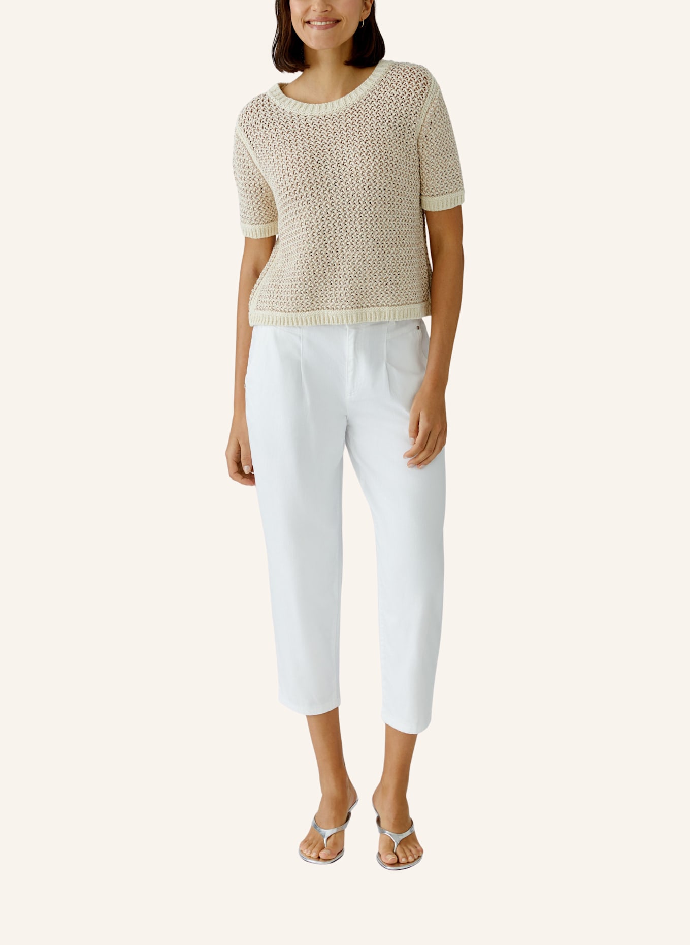 oui Pullover: ROSA/ BEIGE