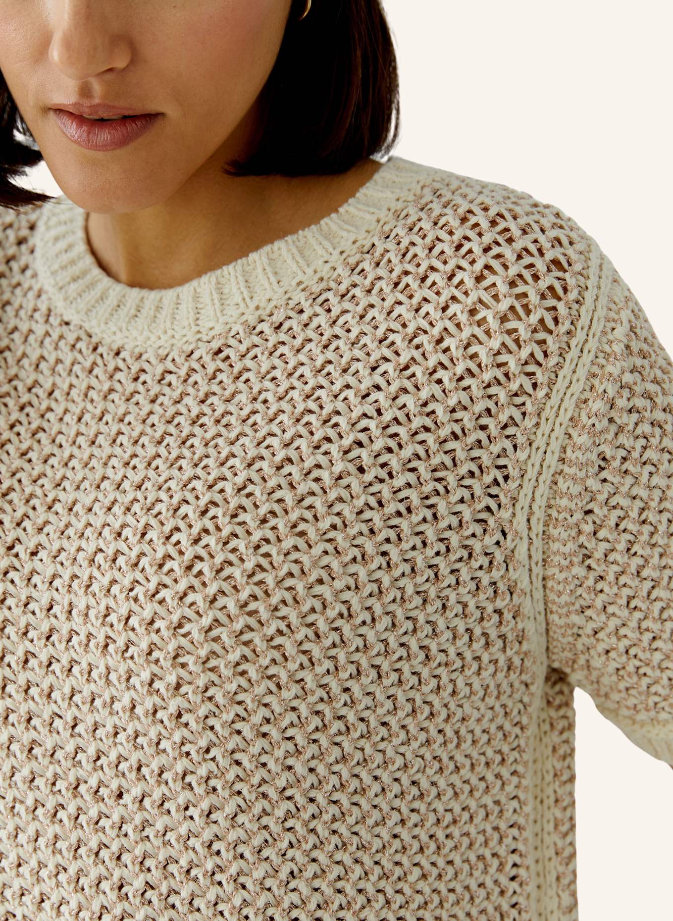 oui Pullover: ROSA/ BEIGE