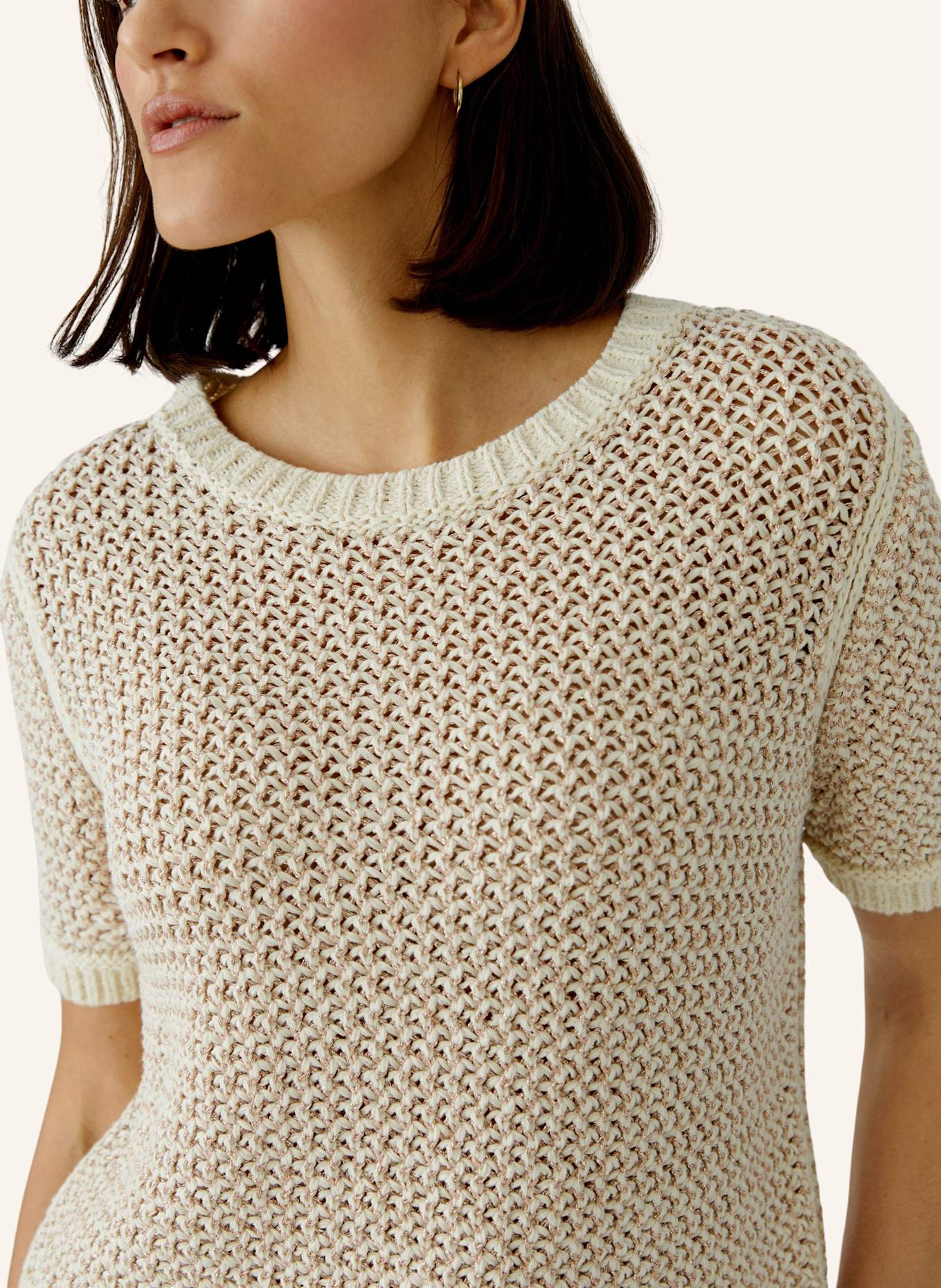 oui Pullover: ROSA/ BEIGE