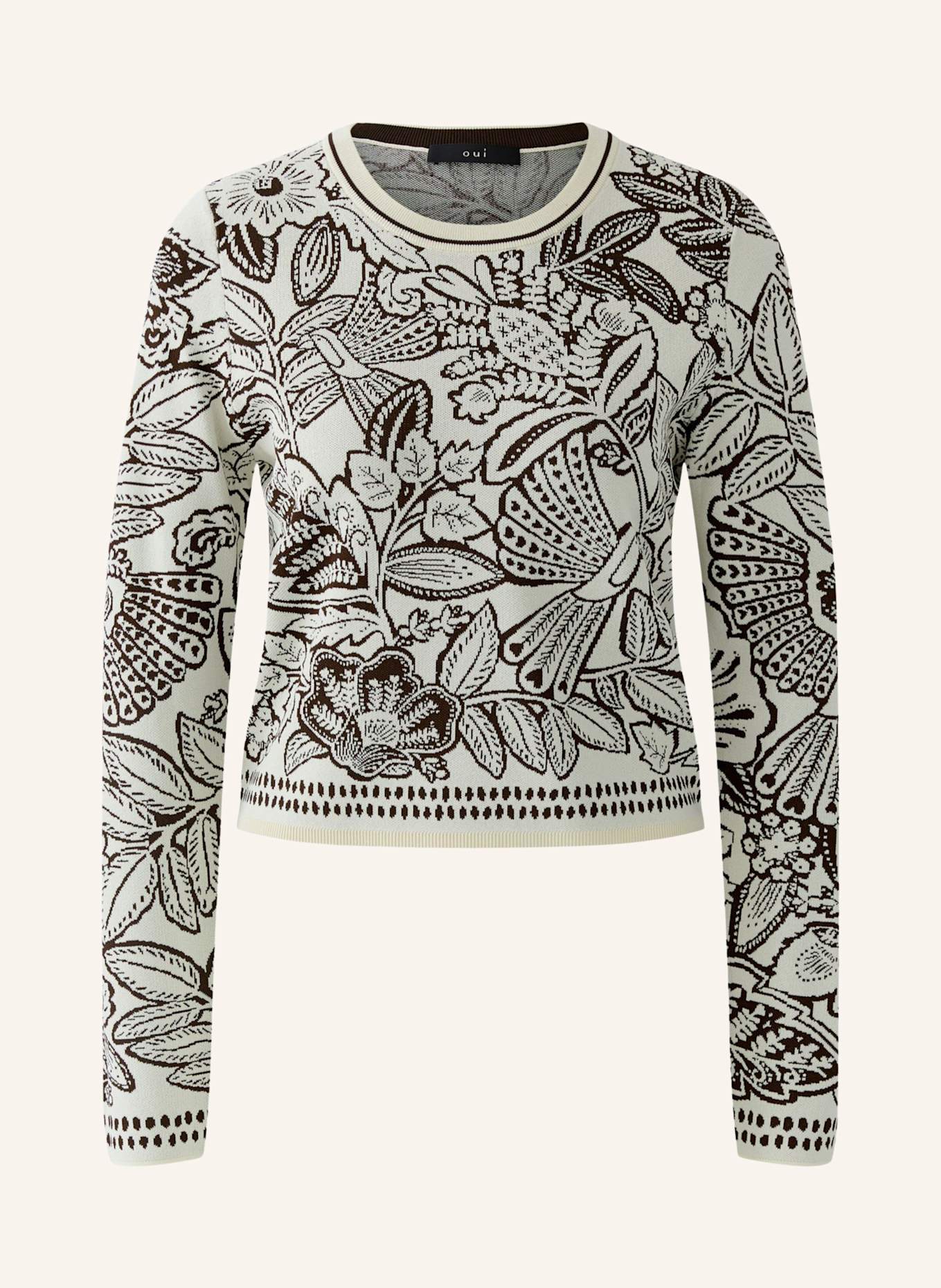 oui Pullover: BEIGE/ BRAUN