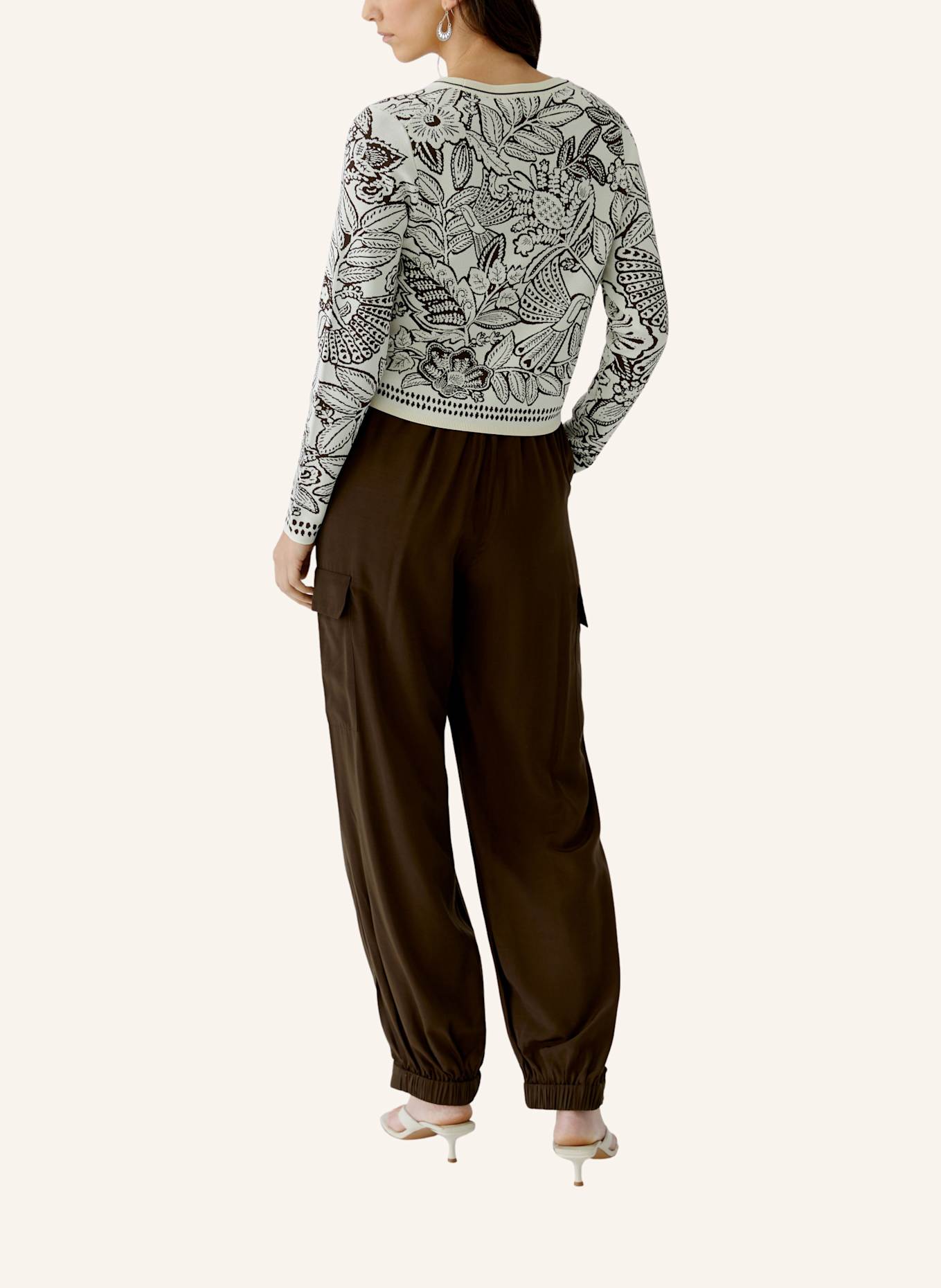 oui Pullover: BEIGE/ BRAUN