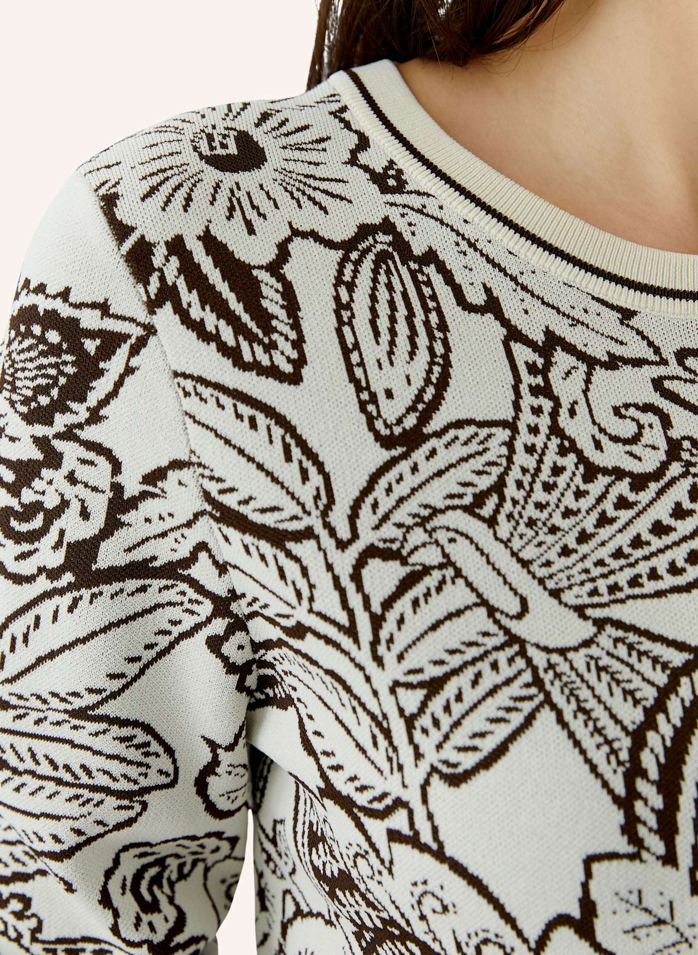 oui Pullover: BEIGE/ BRAUN