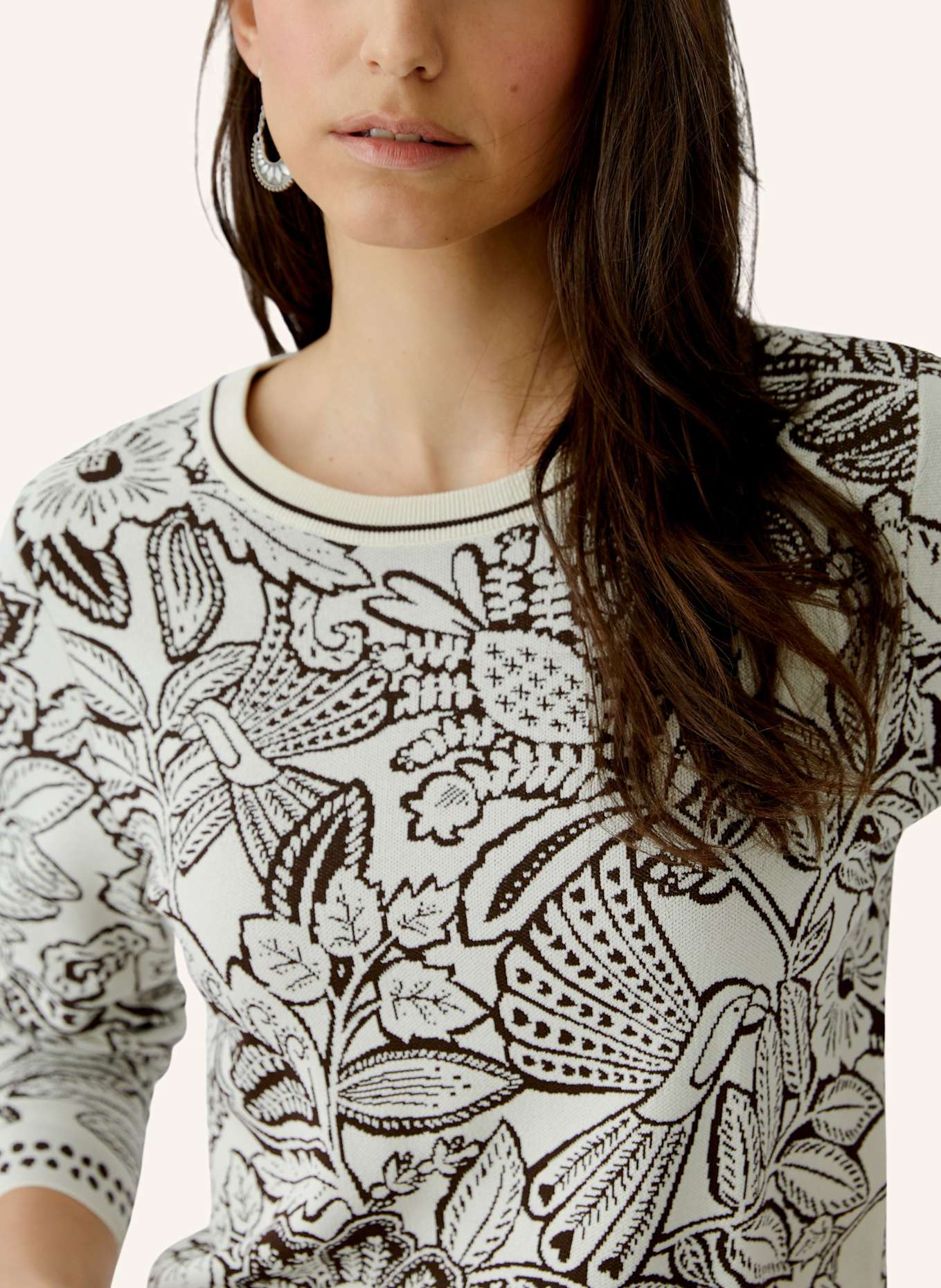 oui Pullover: BEIGE/ BRAUN