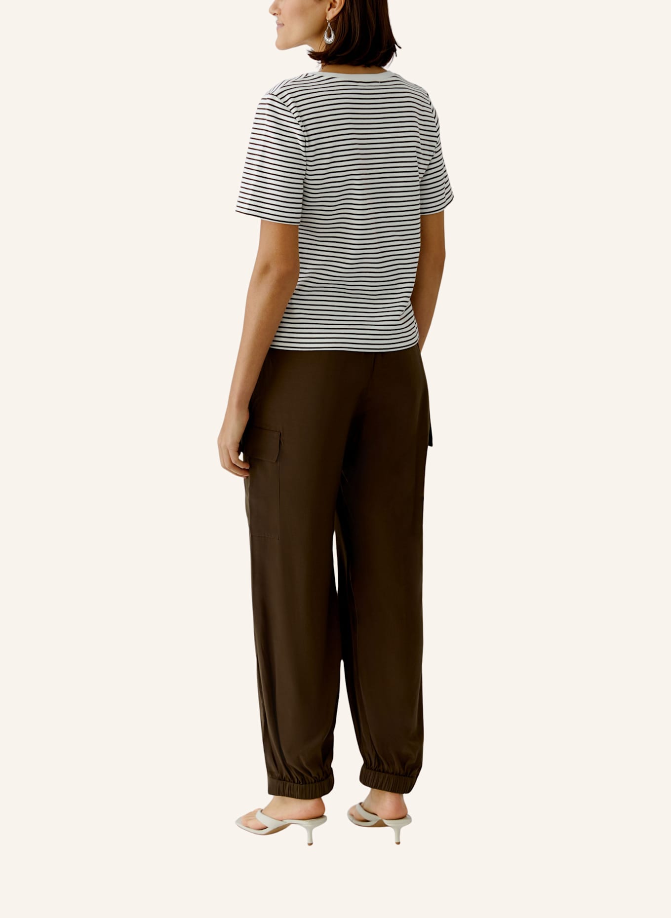 oui T-Shirt: BRAUN/ BEIGE