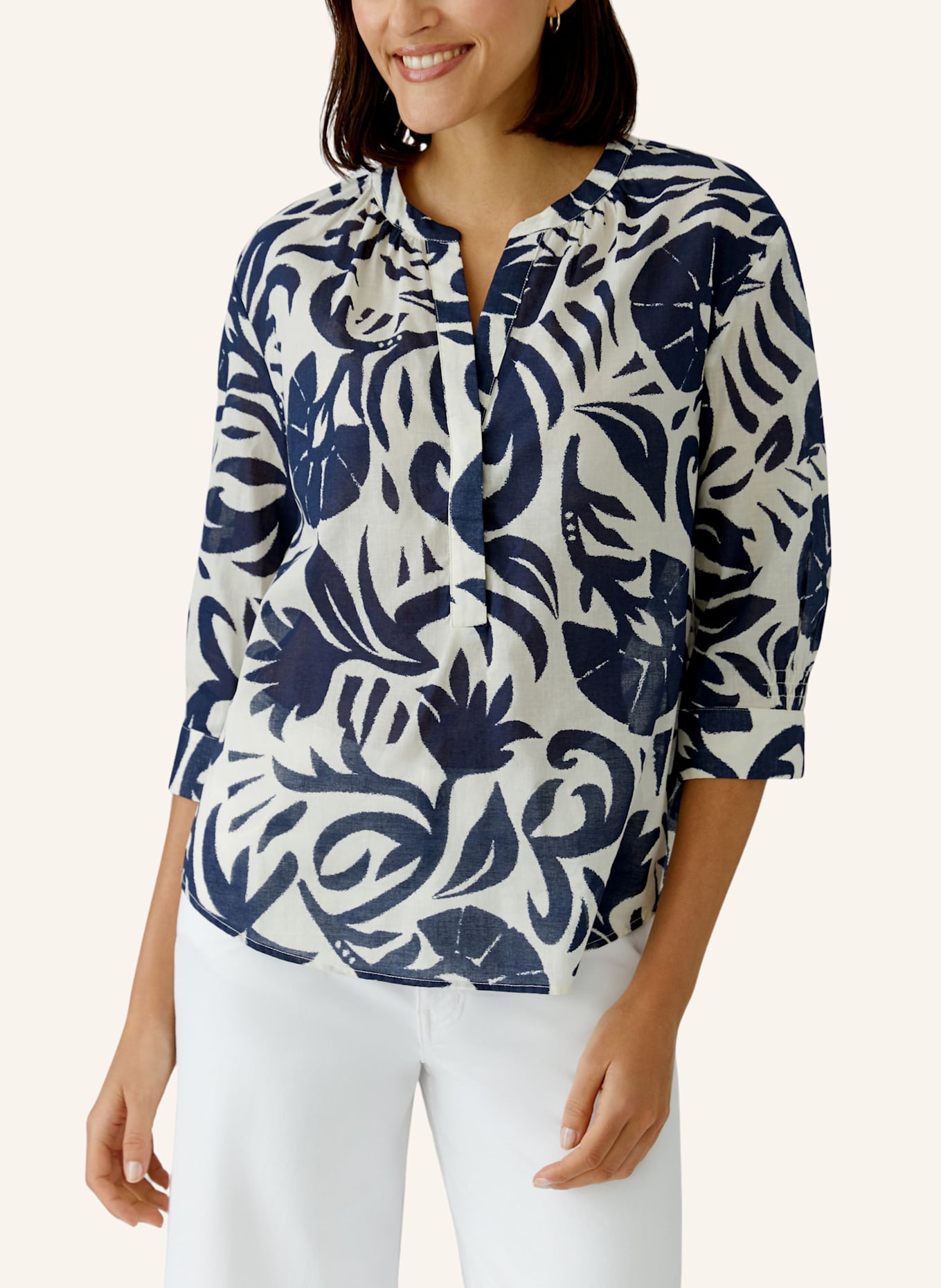 oui Bluse: WEISS/ BLAU