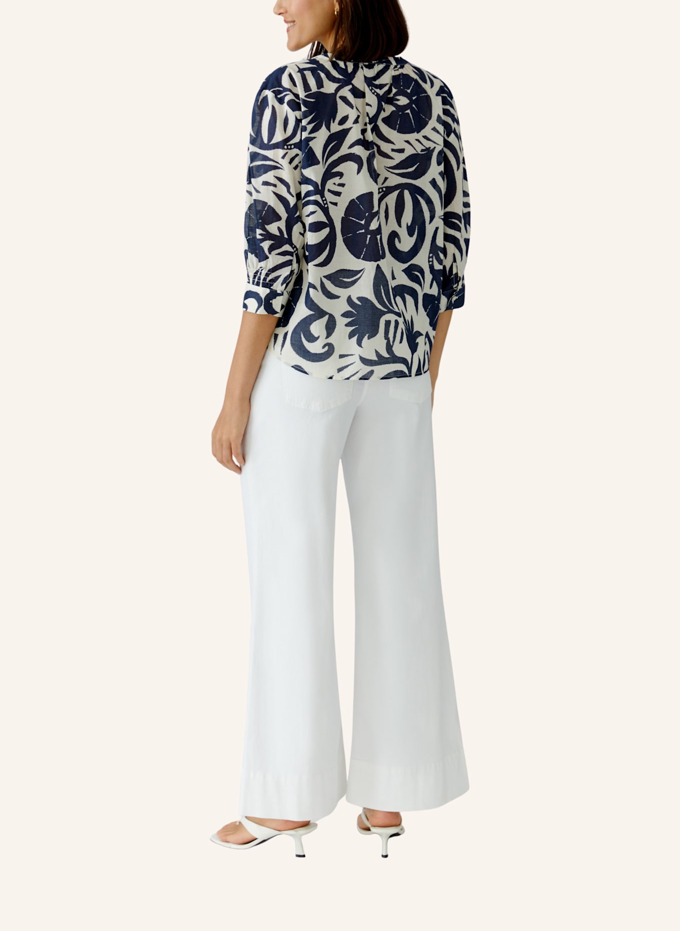 oui Bluse: WEISS/ BLAU