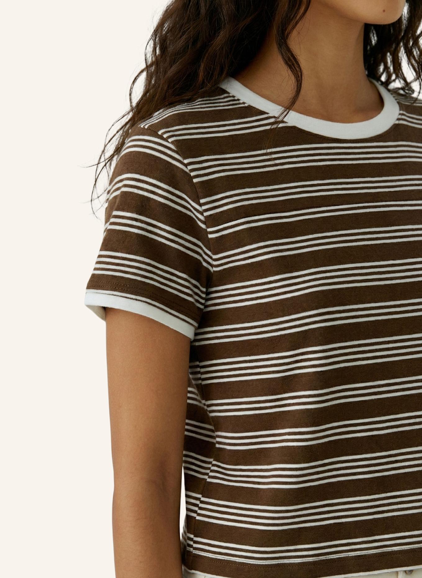 oui T-Shirt: BRAUN/ BEIGE