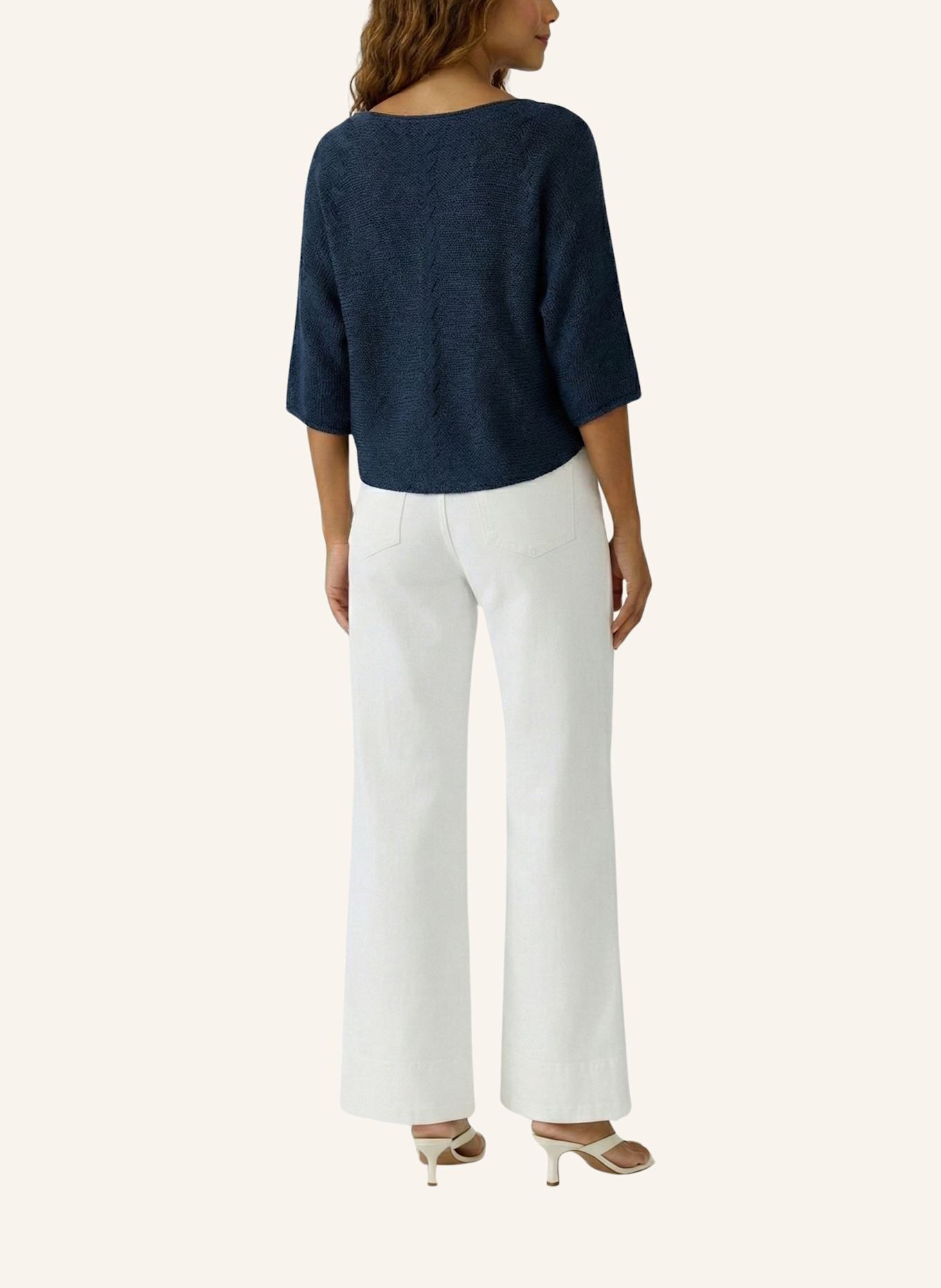 oui Strickshirt mit 3/4-Arm: BLAU