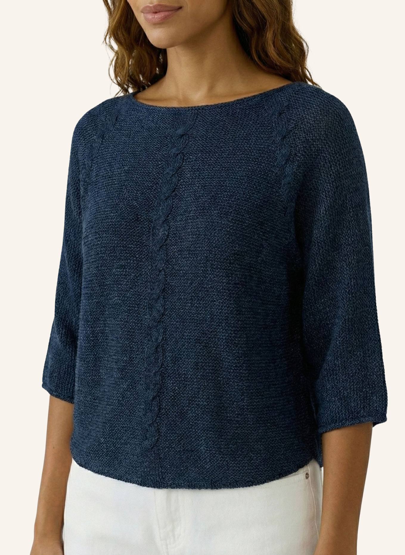 oui Strickshirt mit 3/4-Arm: BLAU