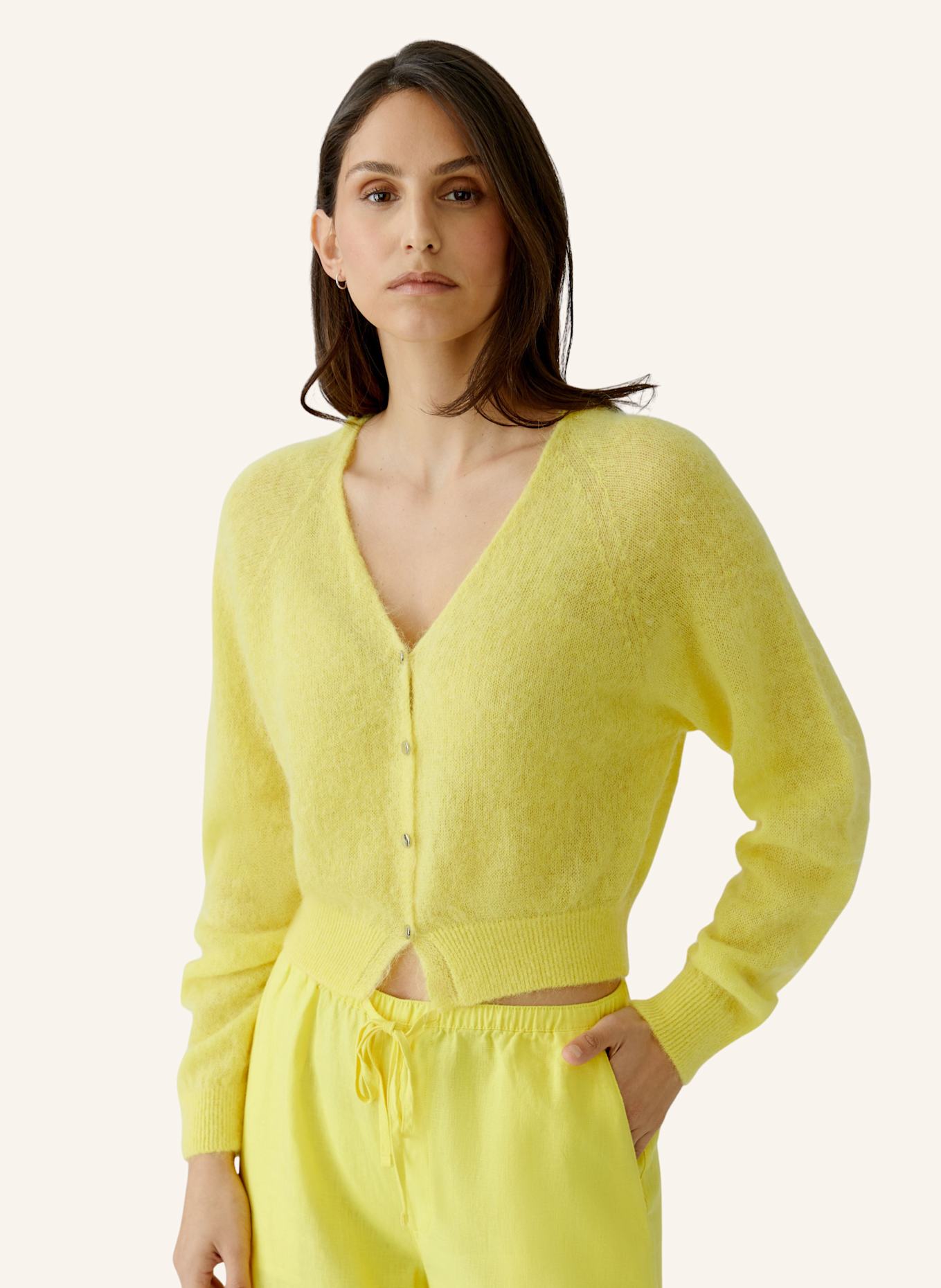 oui Strickjacke mit Alpaka: GELB