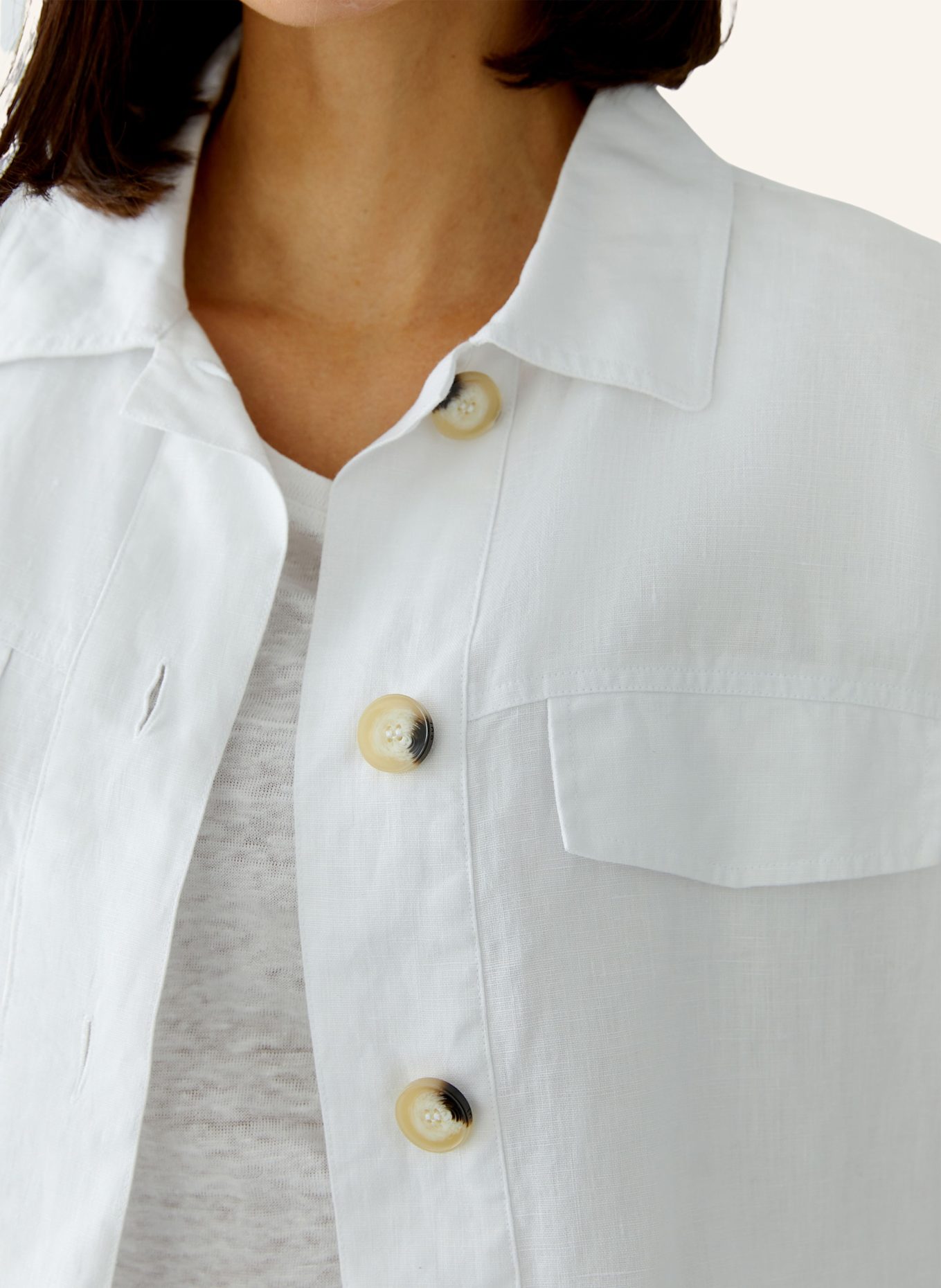 oui Blouson aus Leinen: WEISS